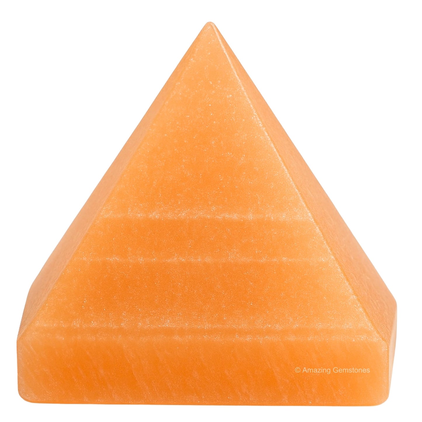 Amazing Gemstone Orange Selenite Pyramid Crystal Healing Stones - 2" Great Pyramid Figurine of Natural Stone Pyramid for Meditation, Reiki, Chakra Balancing and Crystal Pyramids Grid