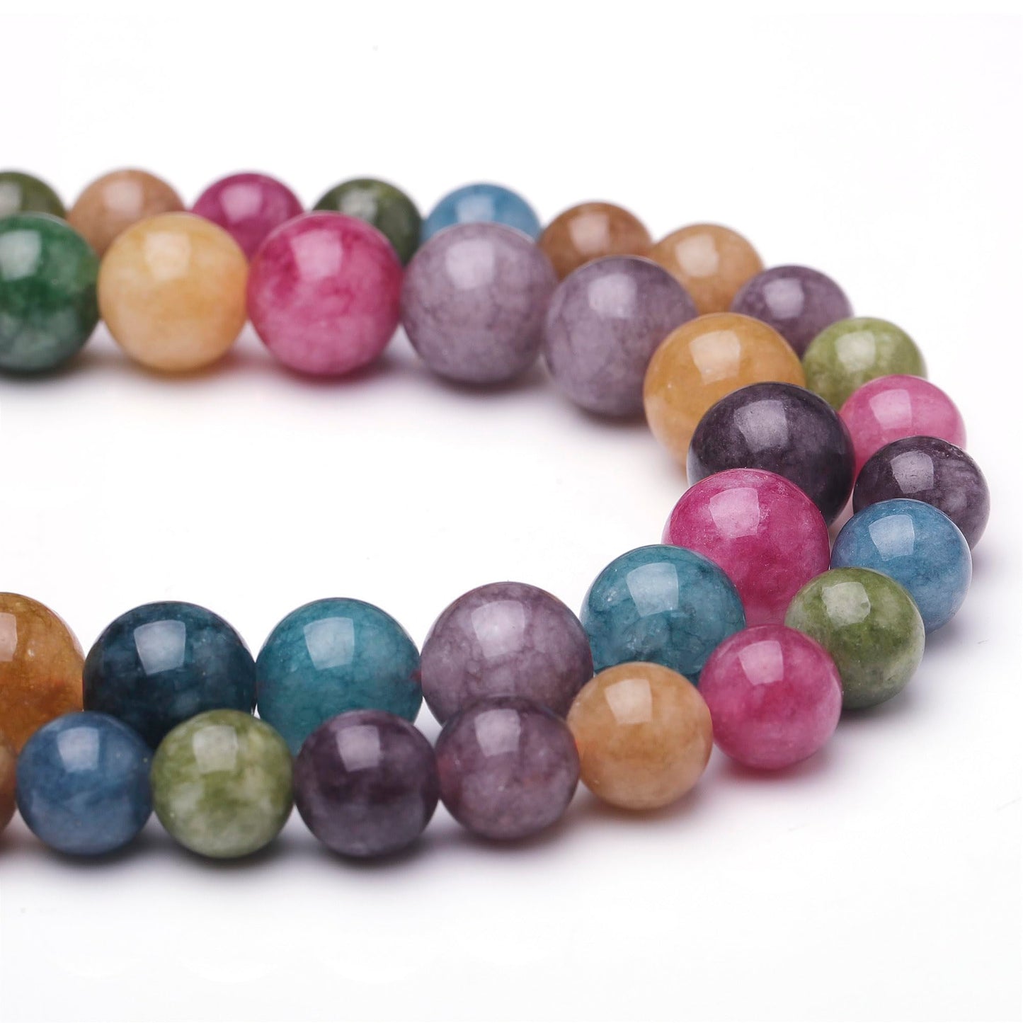 Chicager Natural Stone Beads for Jewelry Making,8mm Blue Tourmaline Polished Smooth Round Gemstone Beads for Bracelet Necklace 15 Inch