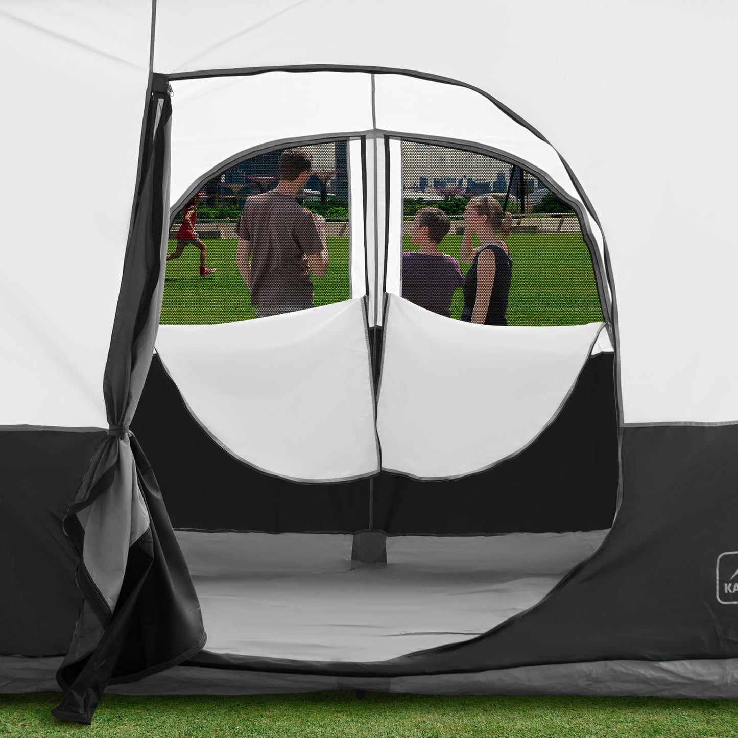 KAMPKEEPER Canopy Side Tent,4-6 Person Camping Cube Tent for 10x10 Pop Up Canopies,Easy Up Gazebo with Window,Compatible with 10' Wide Canopy Tents (Black)