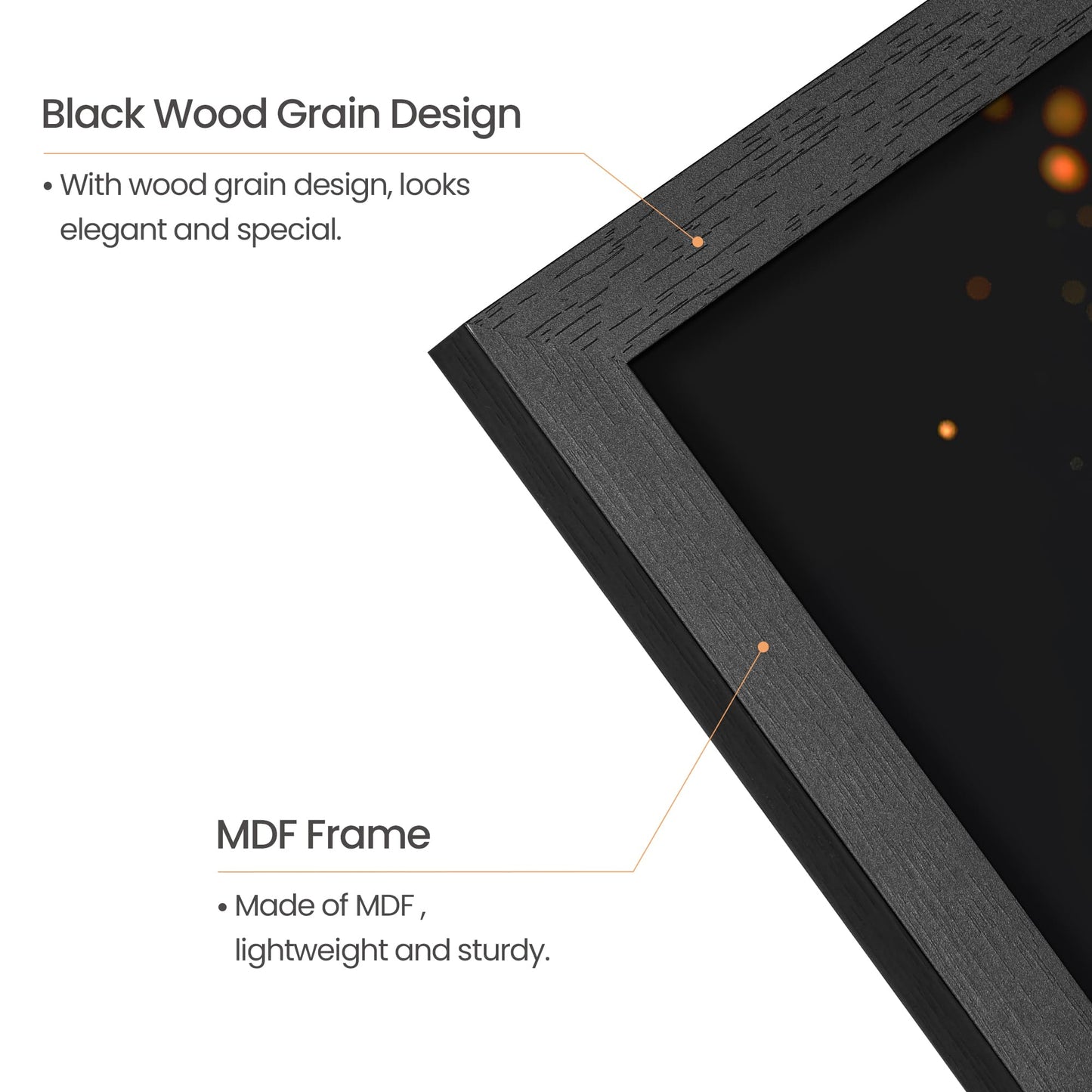 upsimples 12x12 Picture Frame, Wall Gallery Square Frames with Engineered Wood, Black 1 Pack