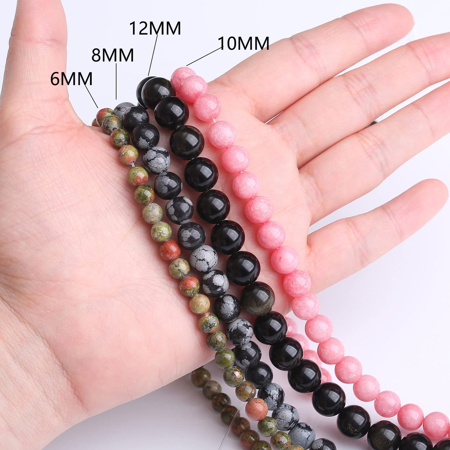 32PCS 12MM Aquatic Agate Stone Beads Energy Healing Beads for DIY Jewelry Bracelet Necklace Making for Jewelry Making 15Inch