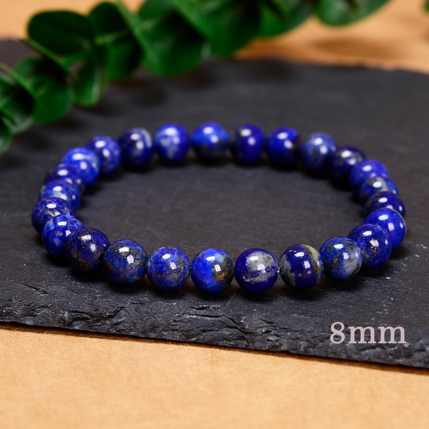CHCCOYE 8mm Natural Healing Gemstone Bracelet Handmade Yoga Stretch Elastic Bracelet Stress Relief Crystal Jewelry for Men and Women (8mm Lapis Lazuli)