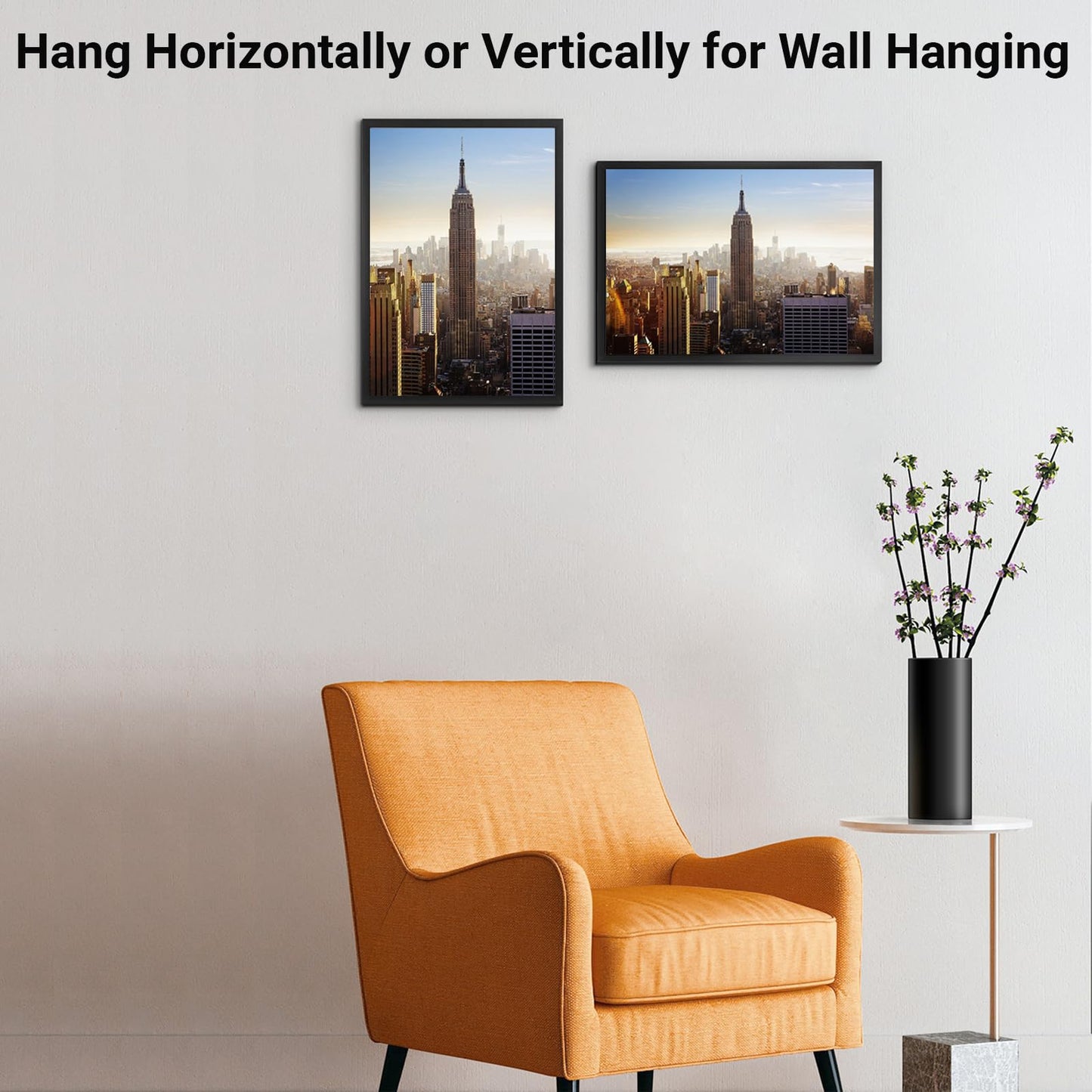 RUN HELIX 11x14 Picture Frame, Wall Gallery Photo Frames,Stable and Sturdy Black Frame with High Definition Plexiglass,11x14 Poster Photo Frame,Horizontal and Vertical Formats for Wall Hanging, Black