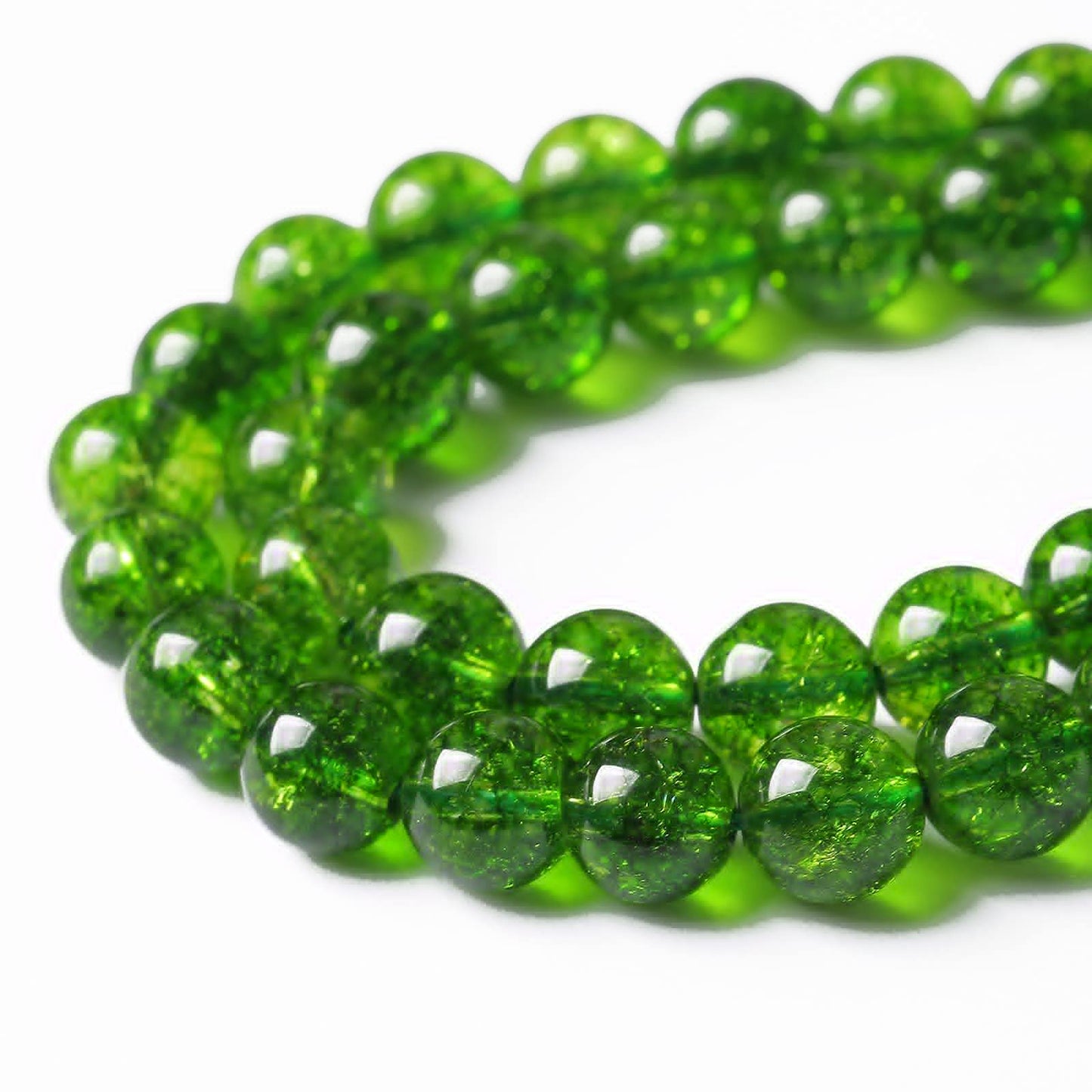 45PCS 8MM GreenCrystal Quartz Gem Energy Crystal Healing Jewelry Making Natural Stone Beads DIY (Green Crystal, 8MM)