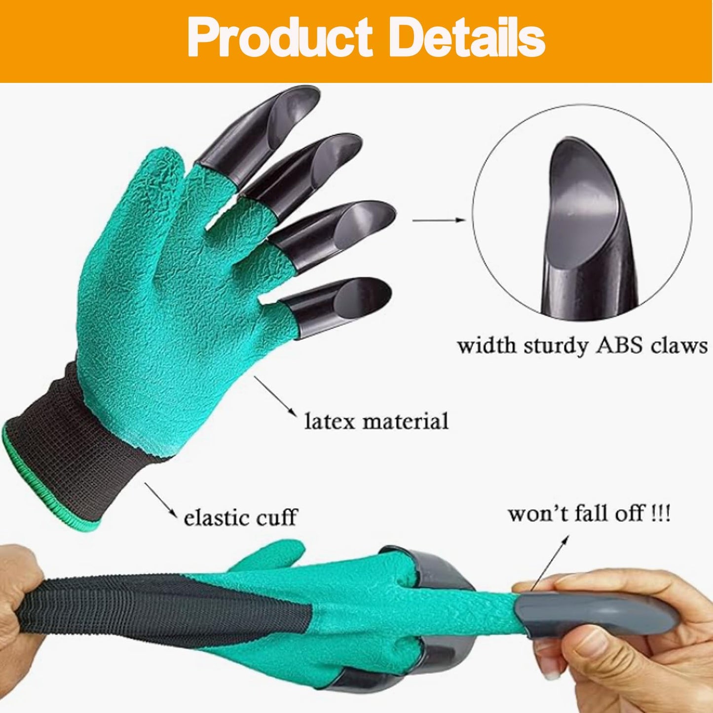 AsggBah 2Pairs Claws Gardening Gloves Garden Gloves with Claws for Planting Digging Paking Waterproof Garden Glove Claws Best Gift for Women (Green+Purple)