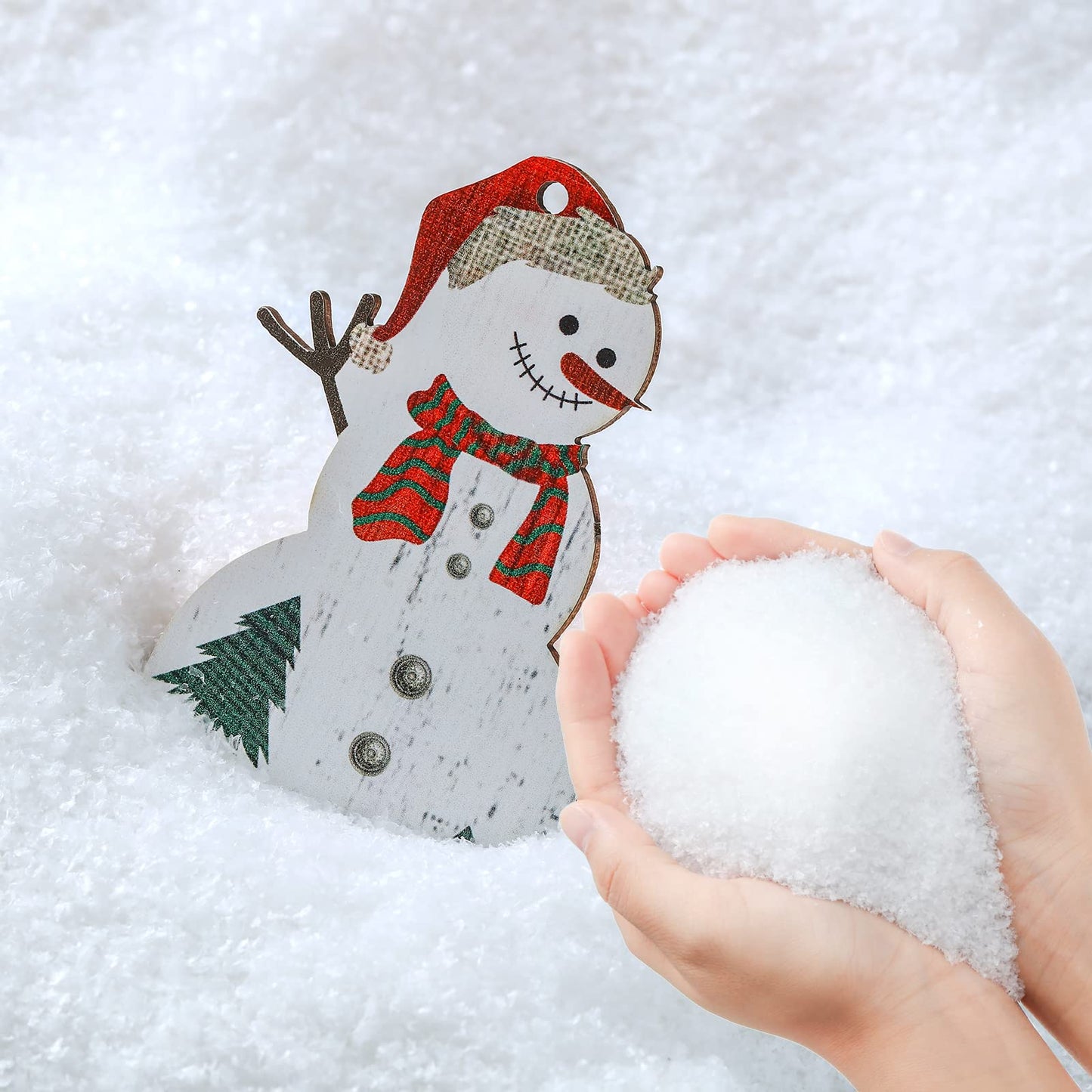 Syhood Christmas Fake Snow for Crafts Glitter Fake Snow Village Artificial Powder Decoration Artificial Plastic Powder Christmas Tree Decorations Village Winter Displays Supplies(500 g,White)