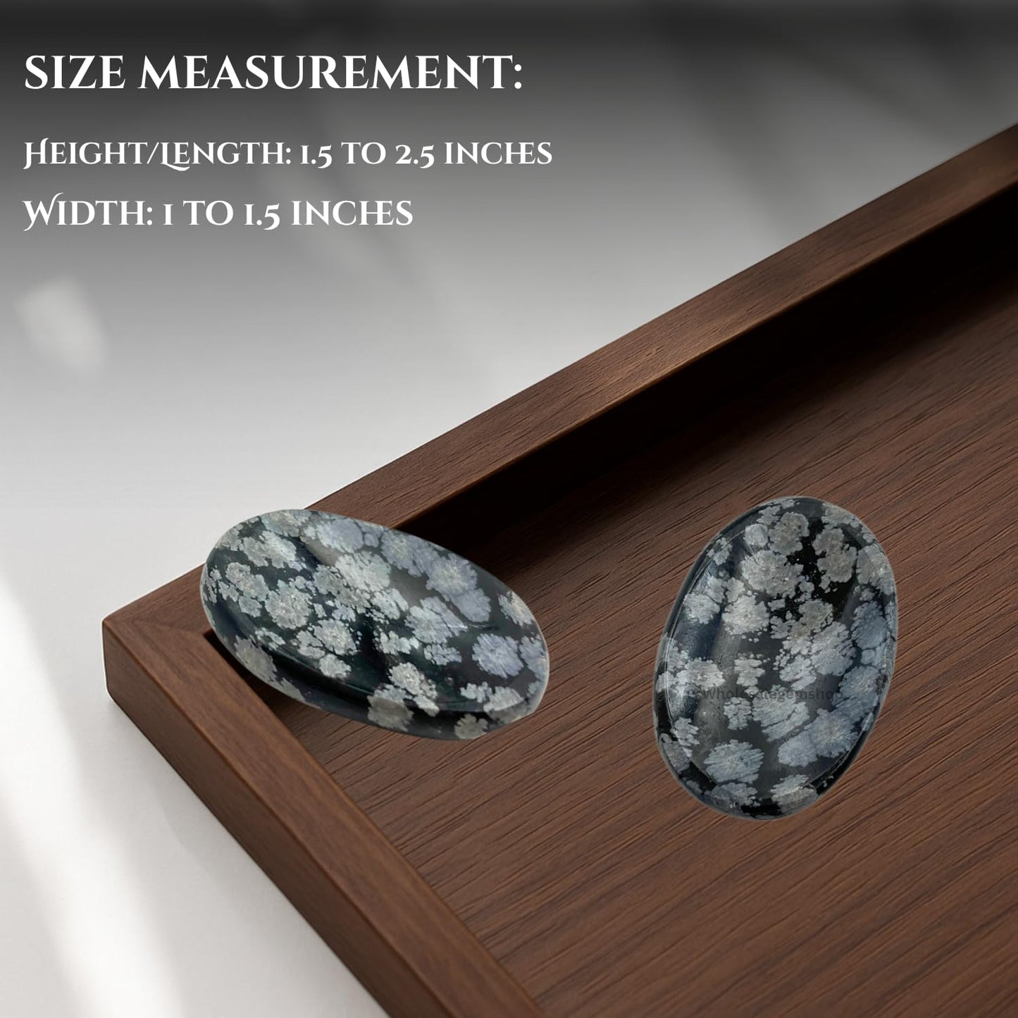 GEMSCITE Snowflake Obsidian Thumb Worry Stones Metaphysical Gemstone Crystal Healing Reiki Men Women Gift FENG Shui Positive Energy Love Wellness Palm Stones Wicca Powerful