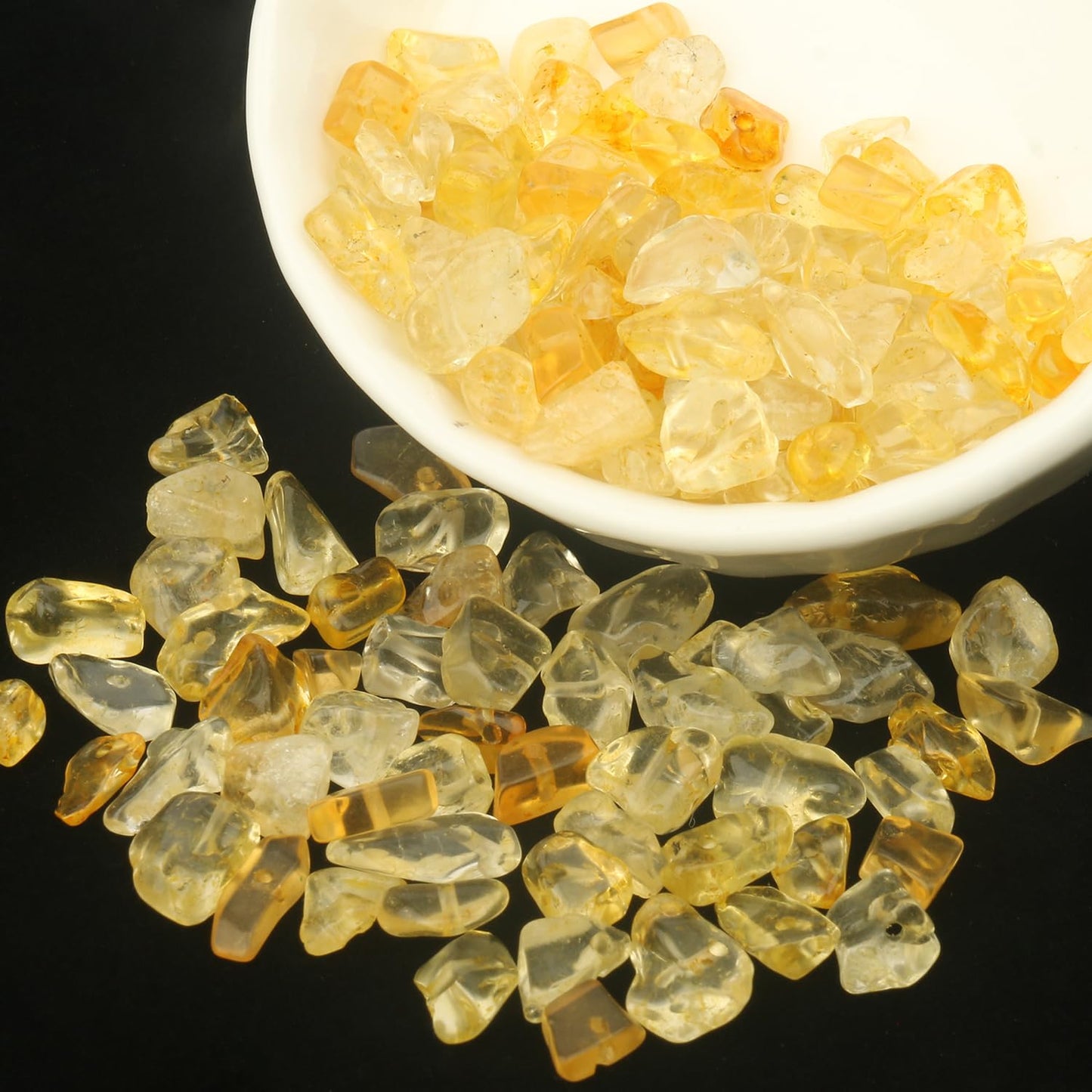 30in Citrine Natural Chip Stone Beads 5-8mm About 230pcs, Irregular Drilled Yellow Bead for Bracelets Jewelry Making Supplies for Adults, DIY Crafts.