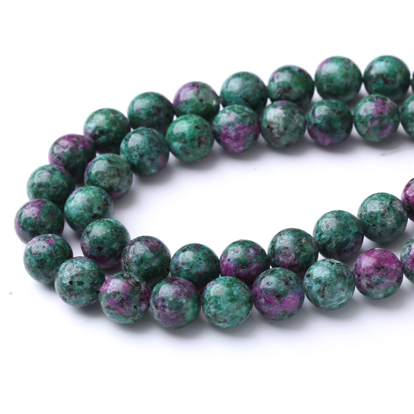 60PCS 6MM Natural Epidote Zoisite Stone Beads Round Loose Stone Beads for Jewelry Making DIY Energy Stone Healing Power Bracelet 15"