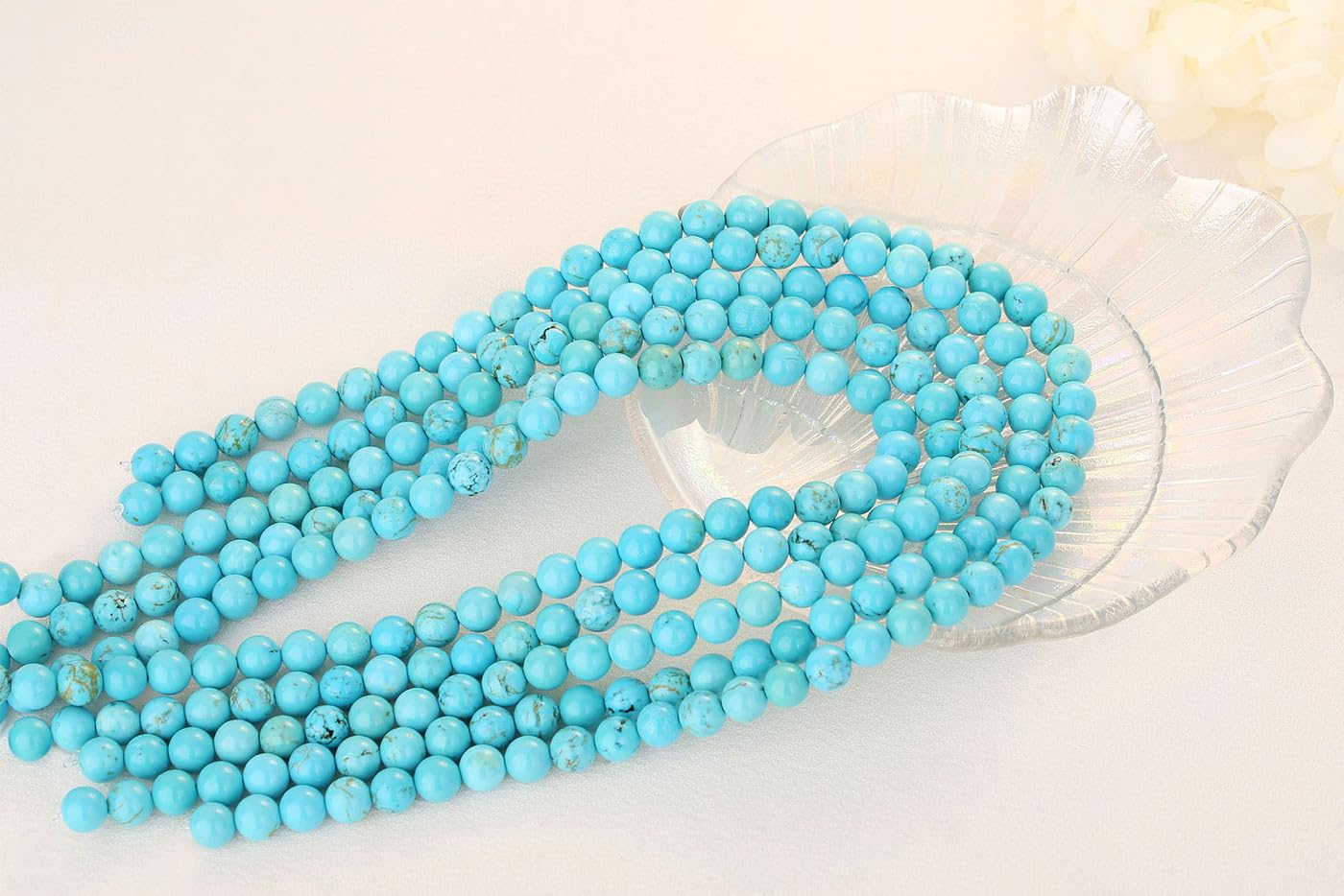 QINJIEJIE 100PCS Green Turquoise Beads 8mm Stone Beads Round Loose Gemstone Bead for Bracelet Beading Crystal Jewelry Making DIY Necklace Earrings 0.32"