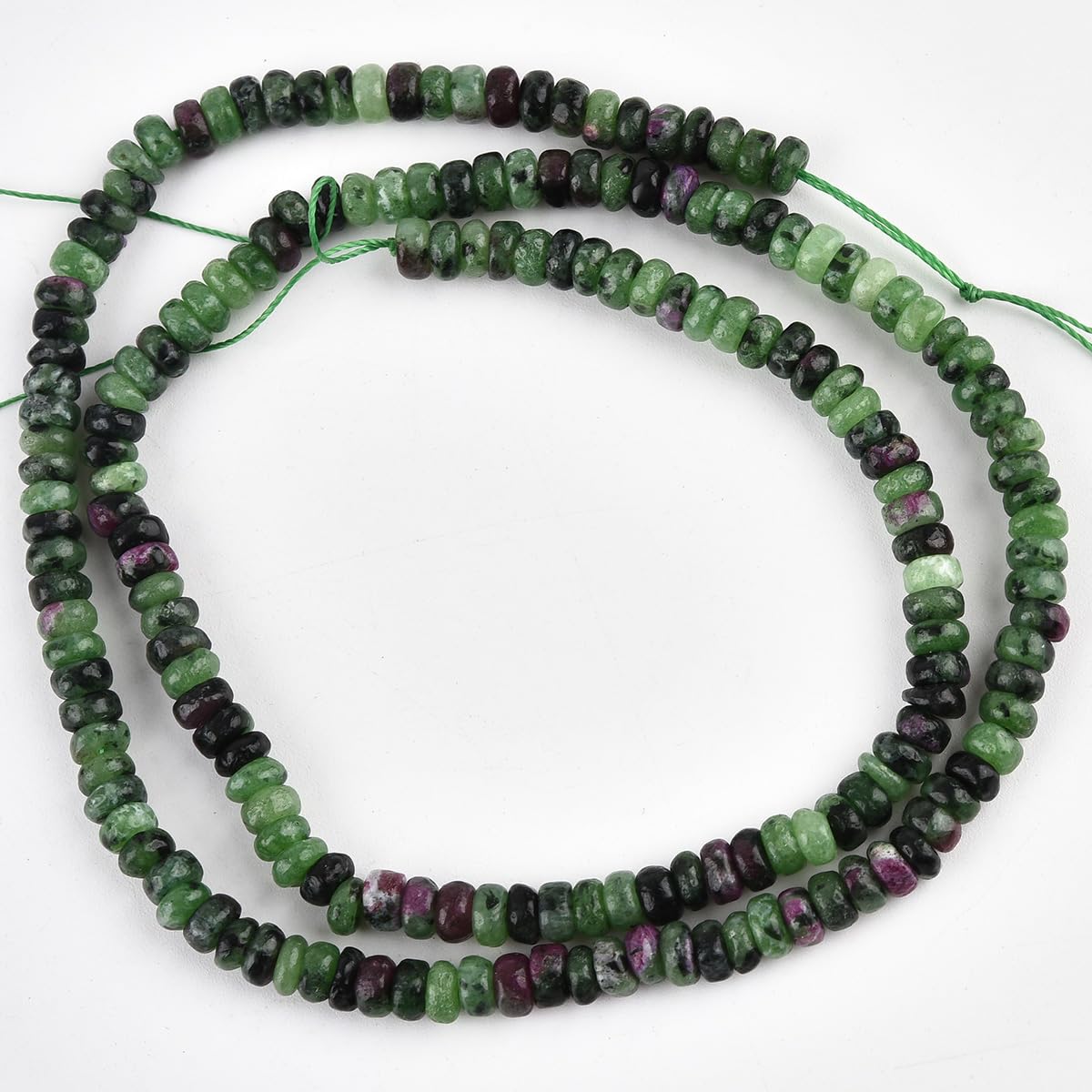 160pcs 4x2mm Natural Ruby Zoisite Disk Rondelle Spacer Stone Semi Precious Gemstone Loose Beads for Jewelry Making 15 Inch