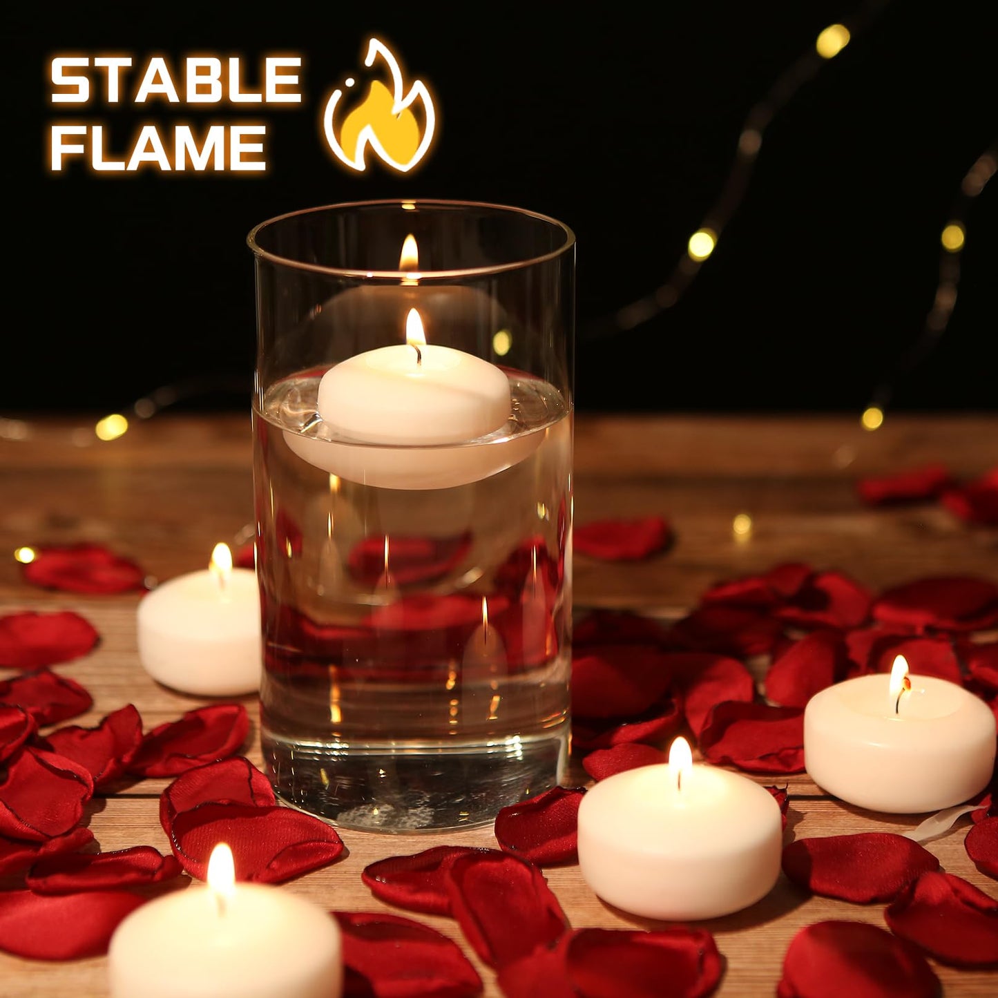 48 Pack White Floating Candles 1.75inch Unscented Floating Candle for Centerpieces 4-5 Hours Burning 1.75” Floating Candle Bulk for Wedding Party