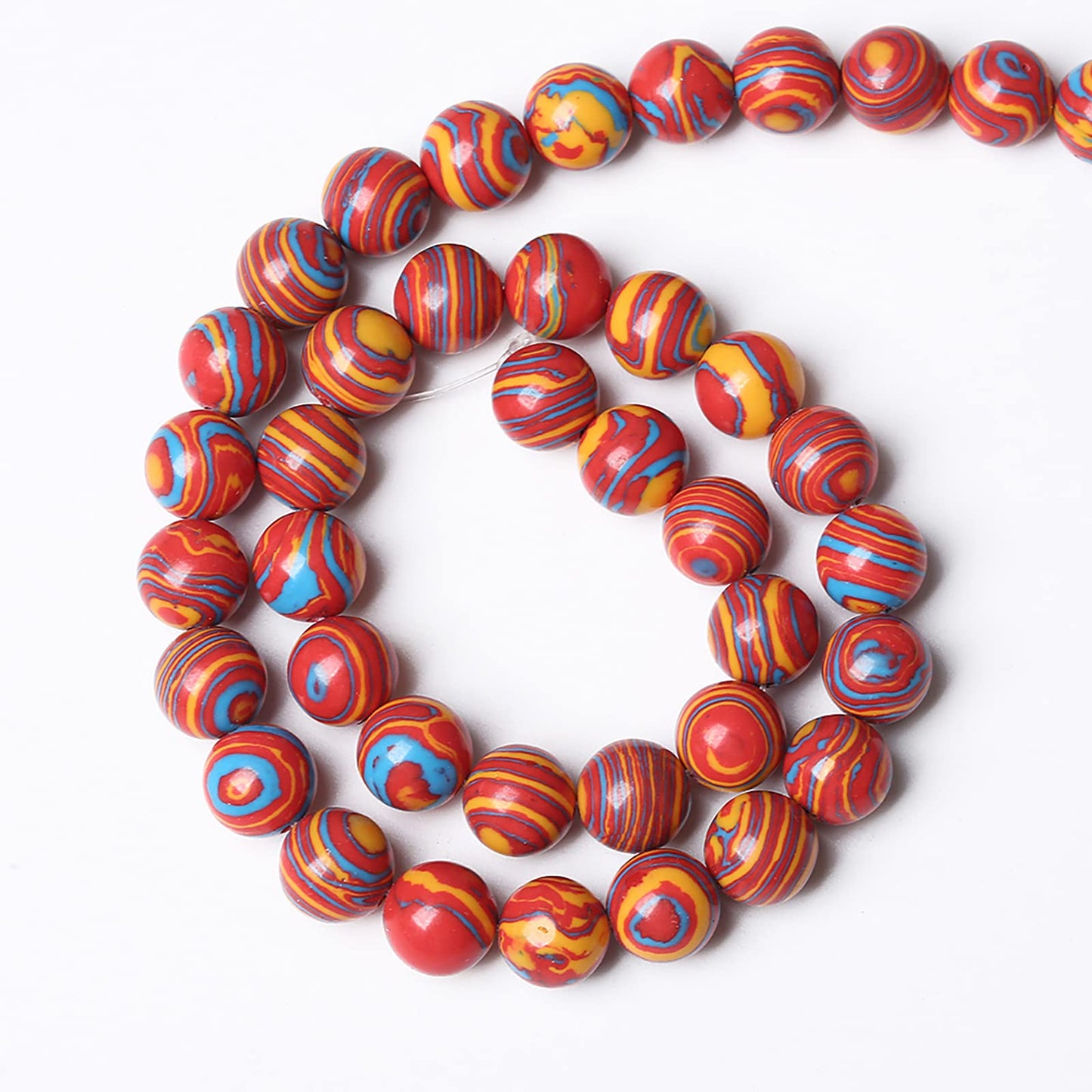 38PCS 10mm Natural Orange Malachite Beads Round Loose Stone Beads for Jewelry Making DIY Bracelet Necklace 15 Inch,Energy Stone Healing Power