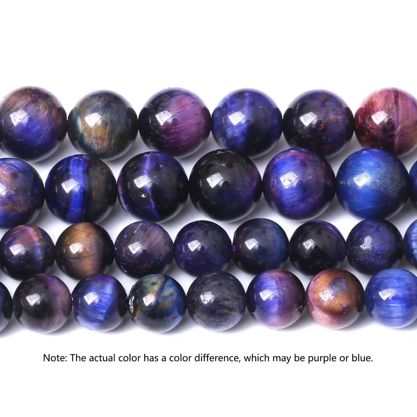 60PCS 6MM AAA Blue Purple Starry Sky Tiger Eye Stone Beads Natural Gemstone Bead Crystal Healing Energy Jewelry Making DIY 15 inches