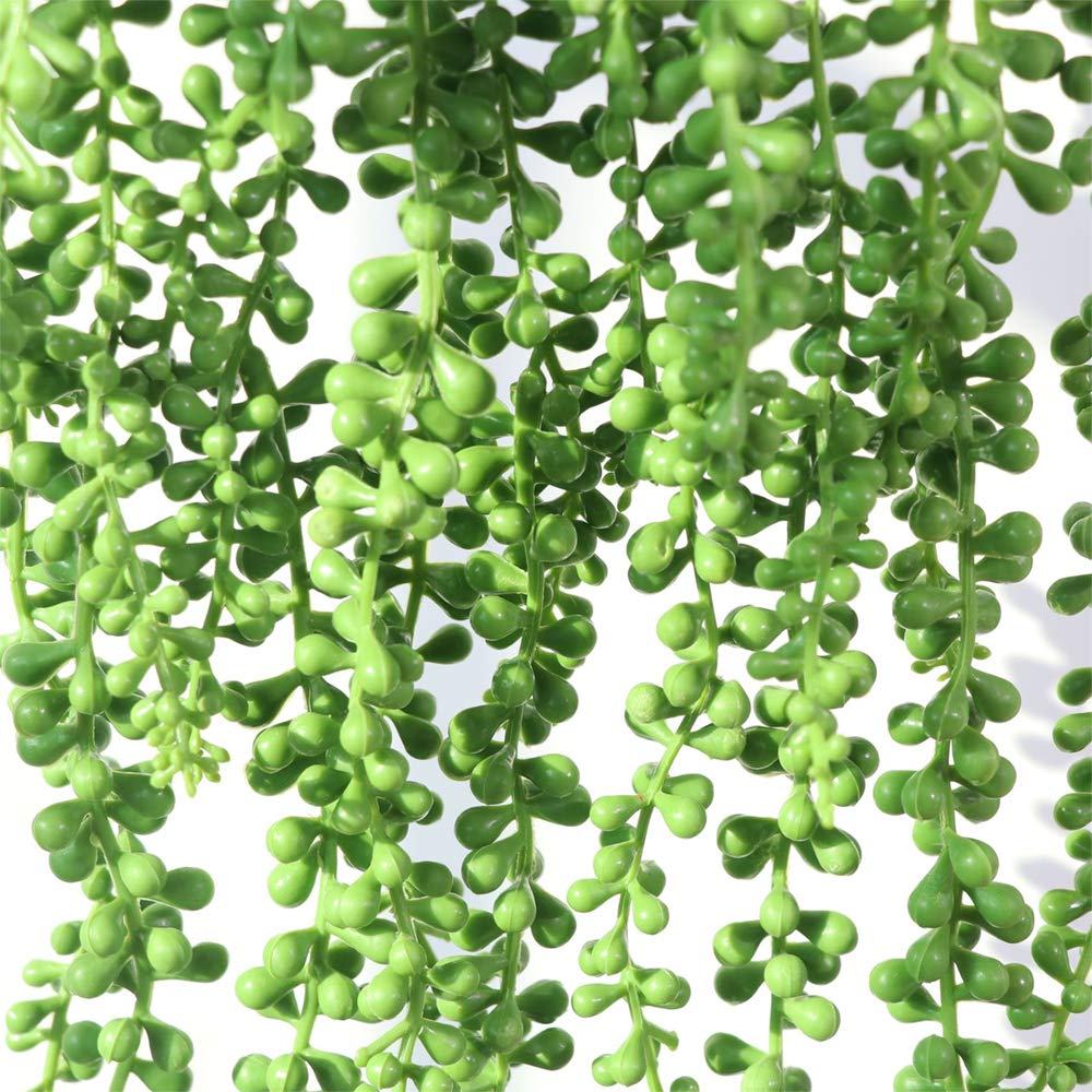 SzJias 3 Pcs String of Pearls Plant Artificial Hanging Succulents Plants for Home Garden Decor (Pots Not Included)