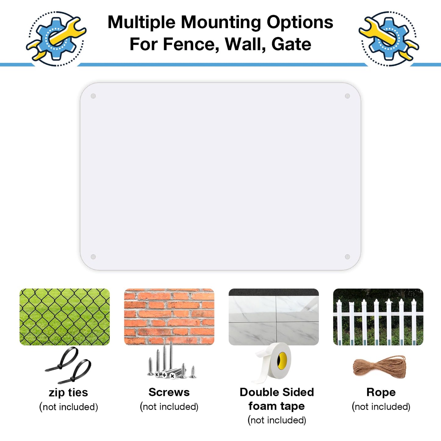 2 Pack White Blank Metal Sign for Outdoor,Rust-Free/Fade Resistance Aluminum, Easy Mounting, Indoor/Outdoor Use 12 x 8 inche