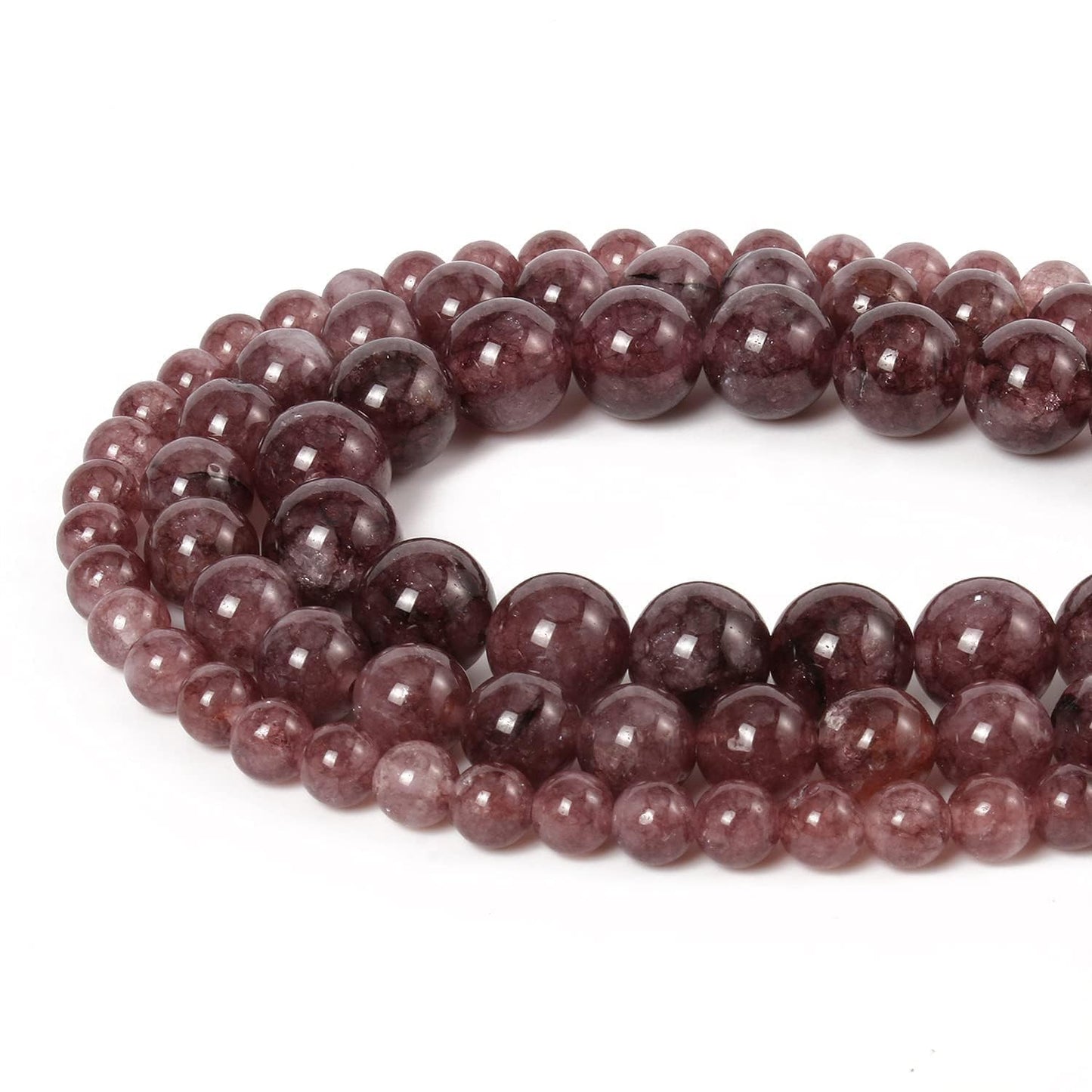 About 60pcs 6mm Natural Stone Beads Lepidolite Beads Energy Crystal Power Gemstone for Jewelry Making, DIY Bracelet Necklace