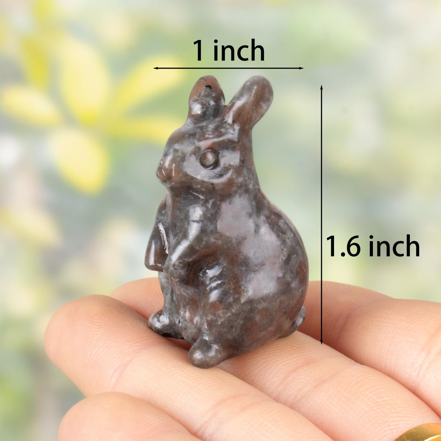 QLRSUXN Yooperlite Bunny Figurine,Hand-Carved Rabbit Statue for Home Decor,1.6" Healing Crystal Desk Ornament, Easter Gift for Women Men,Lucky Feng Shui Charm for Office,Cute Animal Spirit Totem