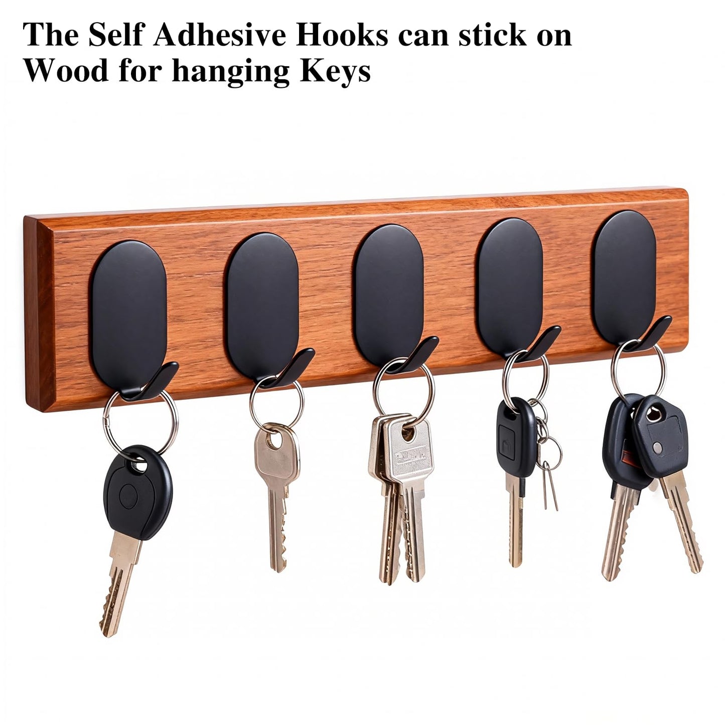 10 Pcs Metal Hooks, Adhesive Hooks for Hanging, Key Hooks, Wall Hooks, Command Hooks, Coat Hooks, Door Hooks, Towel Hanger, Picture Hanger, Storage Hooks, Utility Hooks for Bathroom, Kitchen (Black)