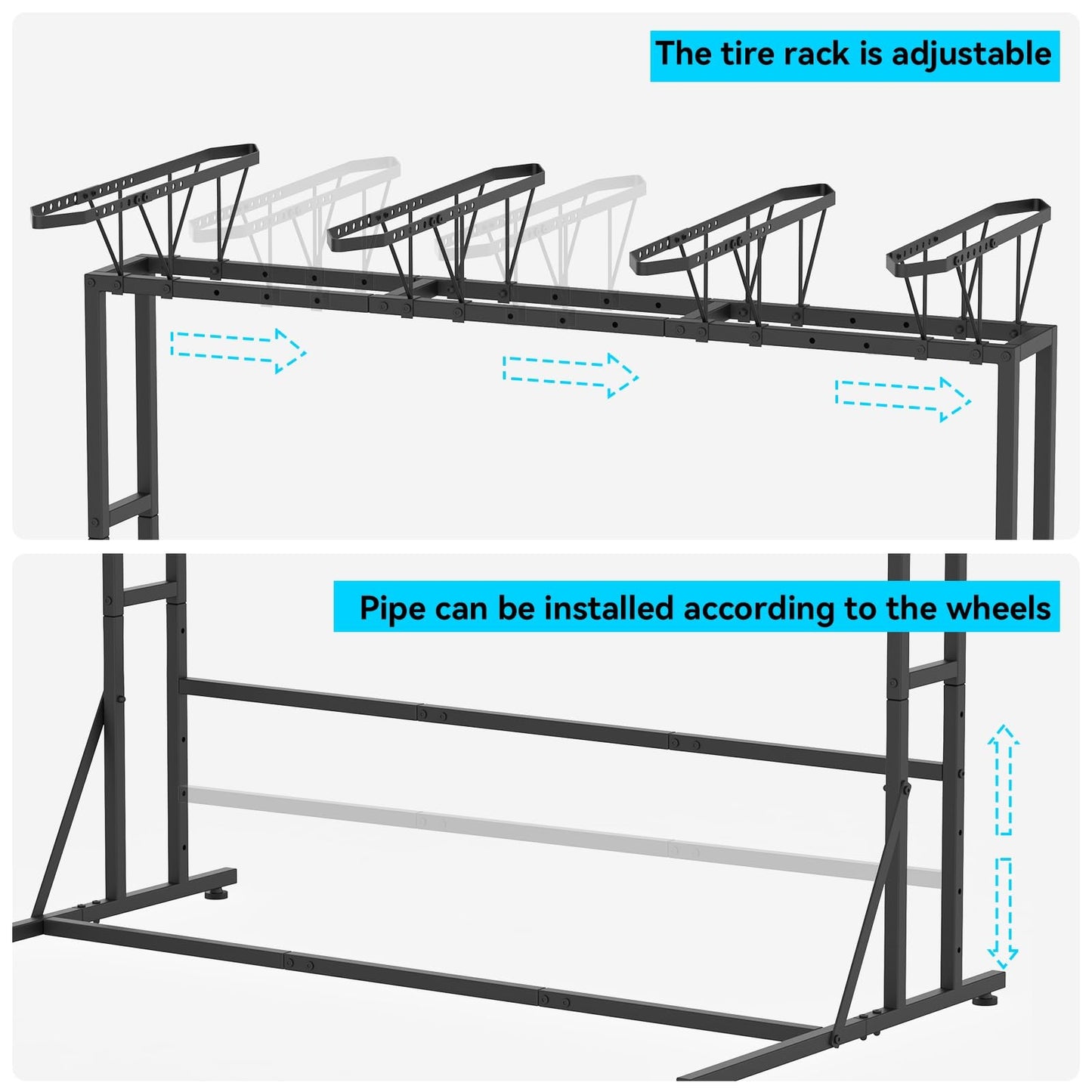 YBING Freestanding Bike Rrack Garage - 4 Bikes Vertical Bike Storage Stand, Floor Stand Bike Racks for Home and Garage Organizer, Indoor, Outdoor