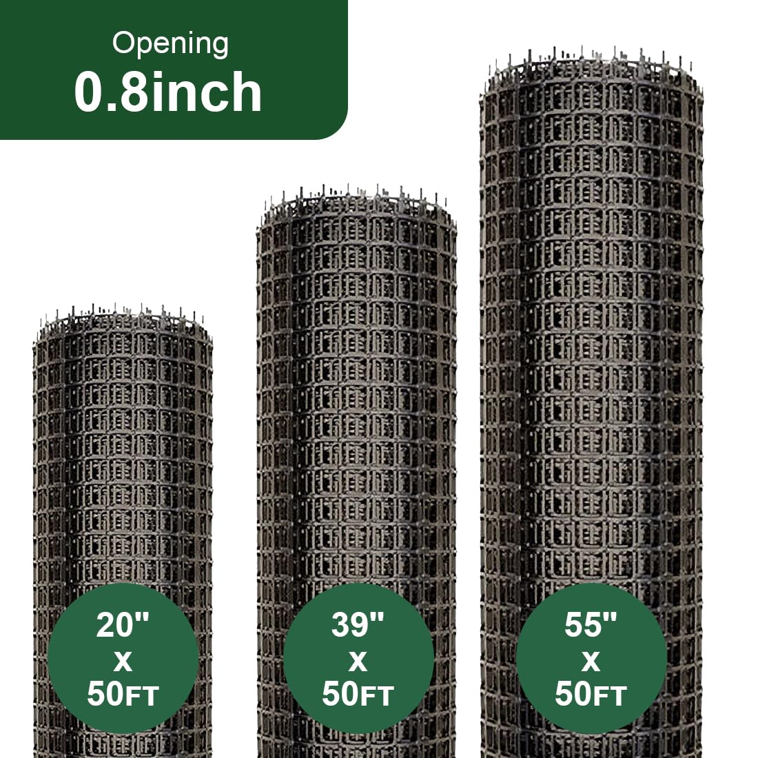 DOLEMODUO Heavy Duty Plastic Fence Roll 39" x 50' - 0.8x0.8 Inch Chicken Wire Mesh, Reusable Fencing for Garden, Rabbit/Poultry Protection, Balcony & Plant Defense (Black)