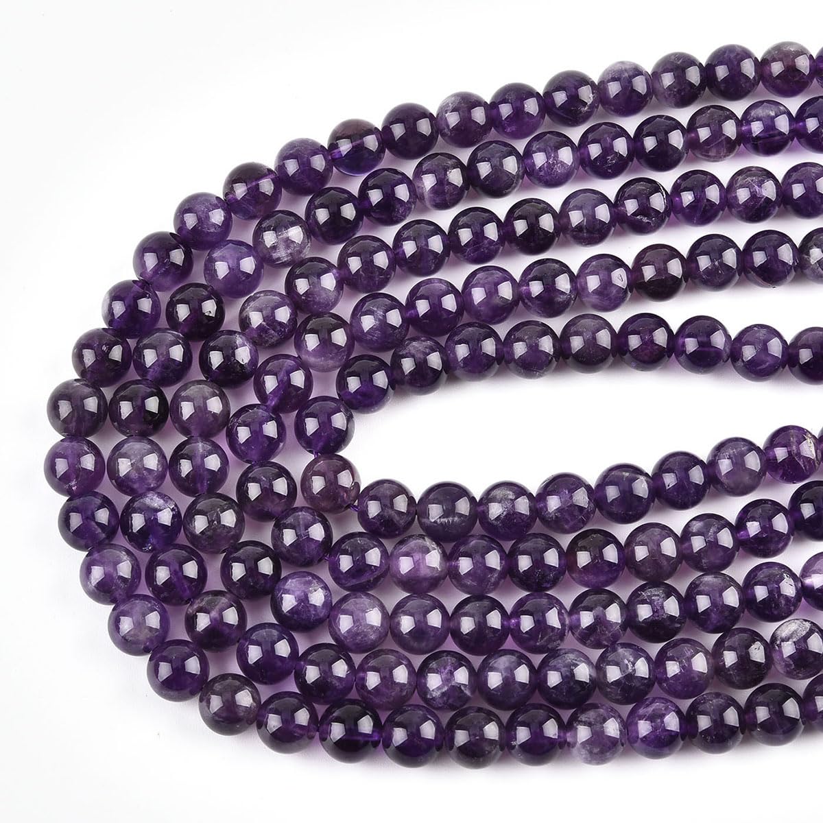 10mm Natural Amethyst Beads Round Gemstone Loose Beads for Jewelry Making (38pcs/Strand)