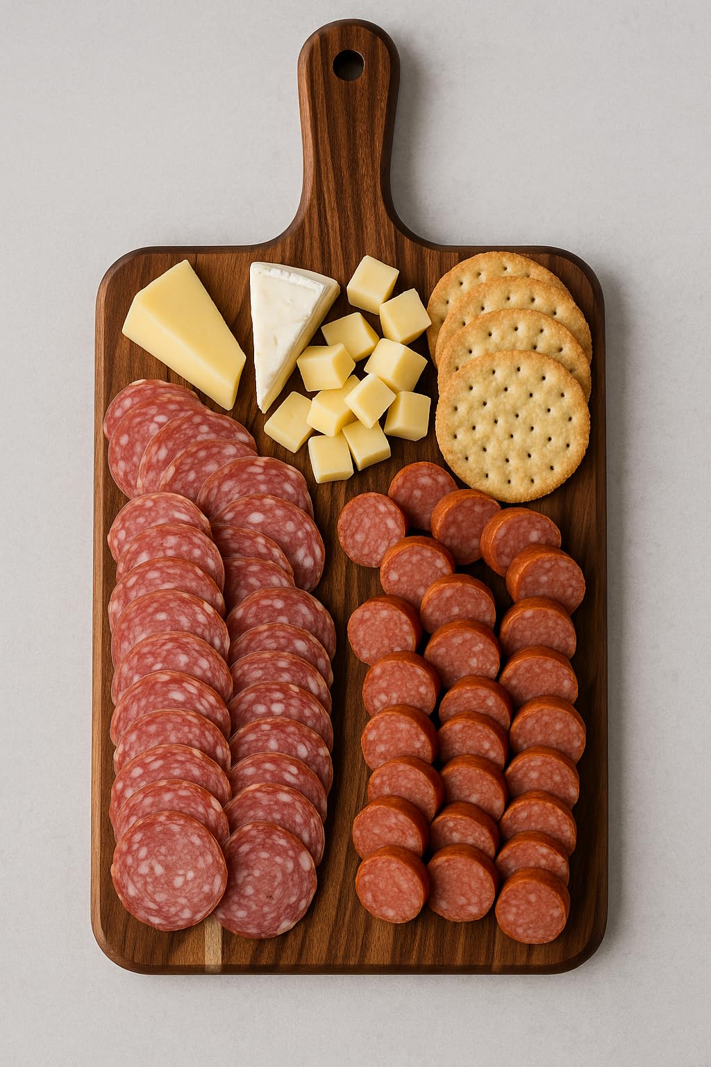 Charcuterie Board, Wood Serving Board/Small Wooden Cutting Board, Beginner & Kid Friendly- Durable with Grip Handle For Meat, Veggies, Cheeses and Fruit- House Warming Kitchen Gift/Gift for Foodies.