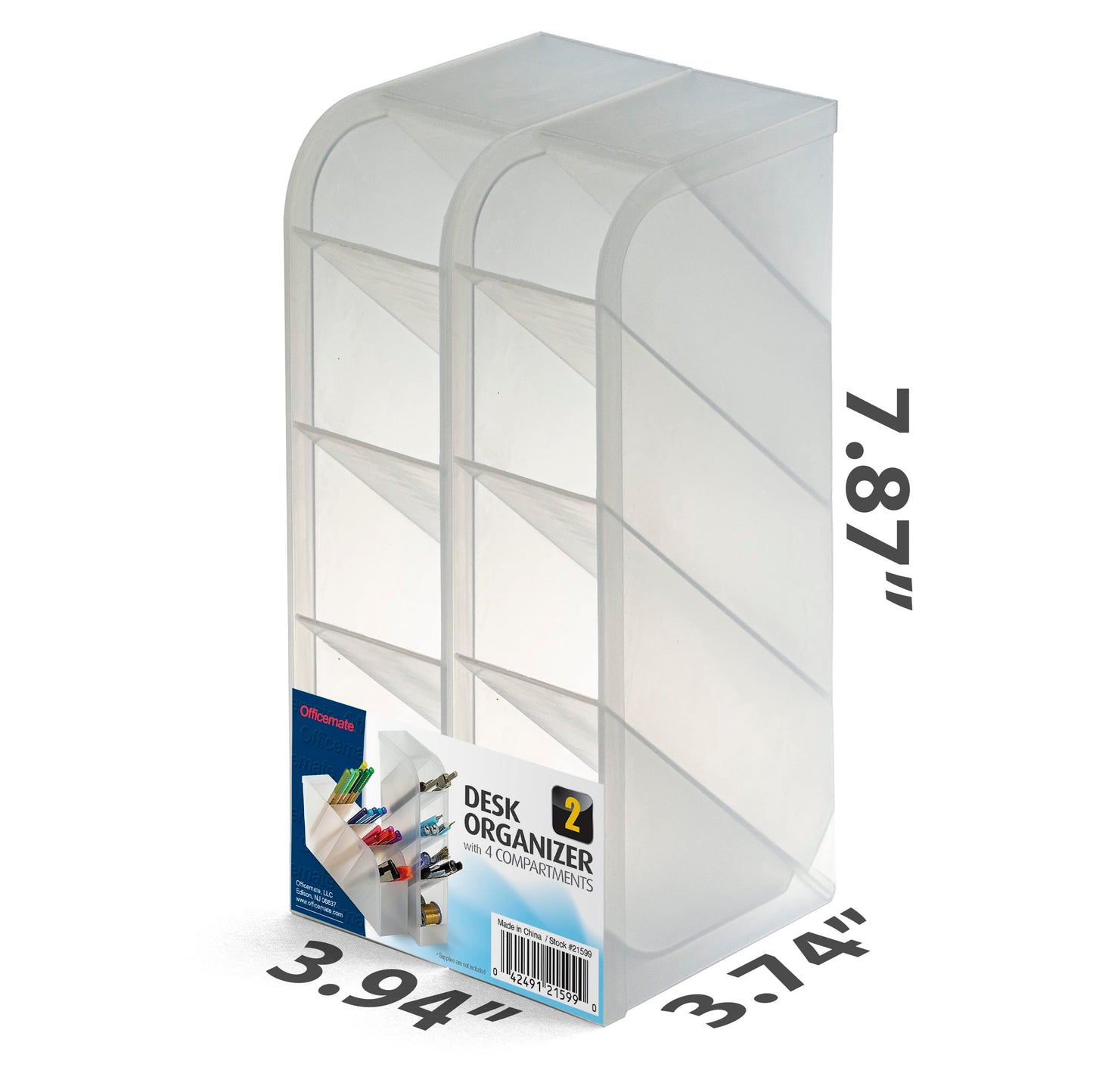 Officemate Desk Organizer, Pen Holder with 8 Compartments, Set of 2 (21542)