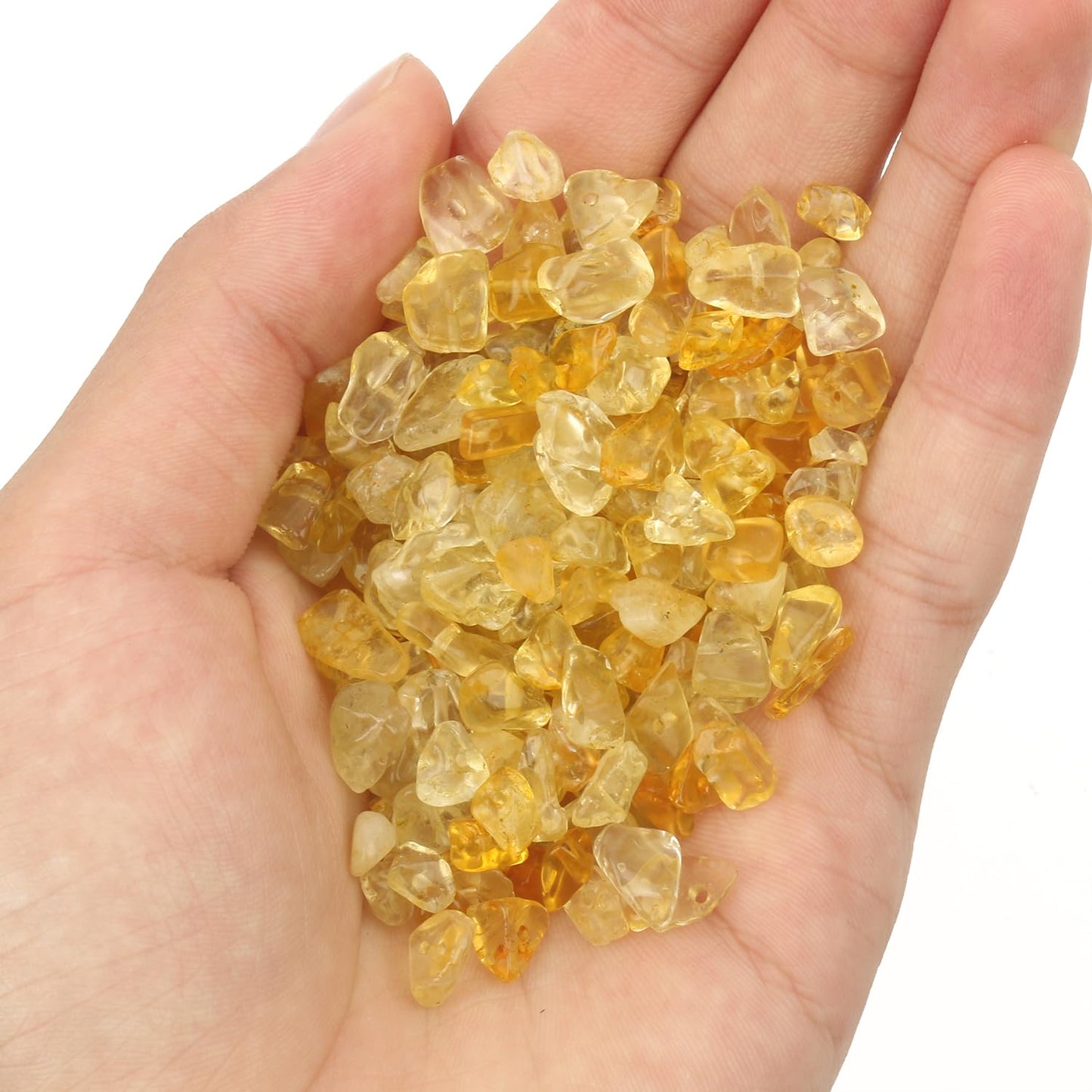 30in Citrine Natural Chip Stone Beads 5-8mm About 230pcs, Irregular Drilled Yellow Bead for Bracelets Jewelry Making Supplies for Adults, DIY Crafts.