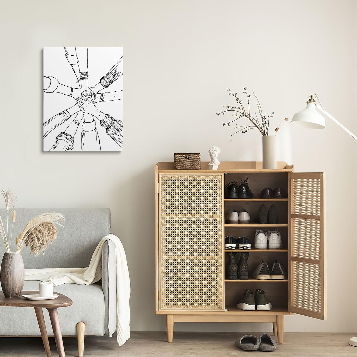 XWELLDAN Team Teamwork Wall Art for Office Decor, Artwork, 11x14, Framed