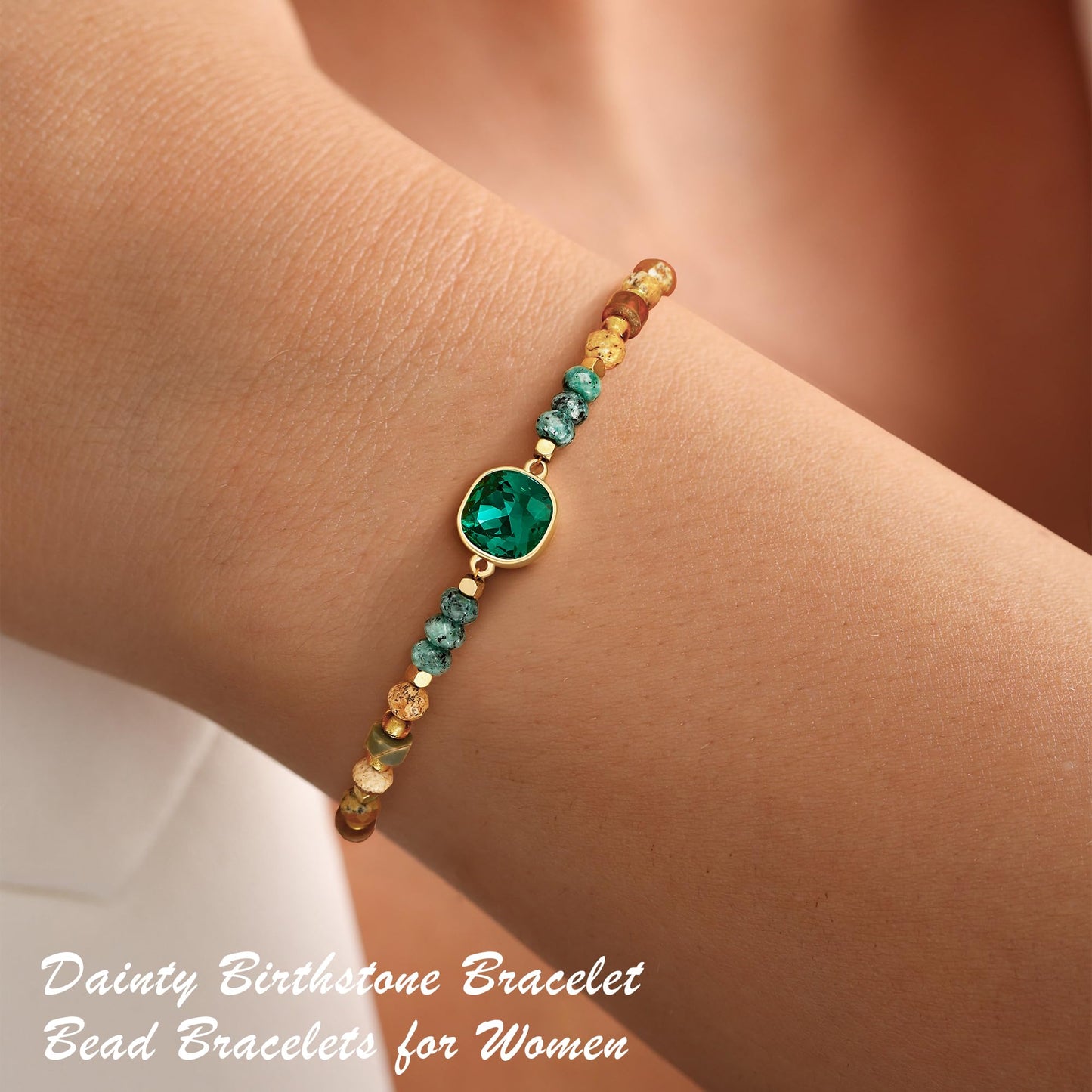 JIAOGE January Birthstone Bracelets for Women - Garnet Bracelet for Girls Gifts for Girls Beaded Bracelets for Women Garnet Jewelry Red Bracelet for Women Red Jewelry January Birthday Gifts for Women