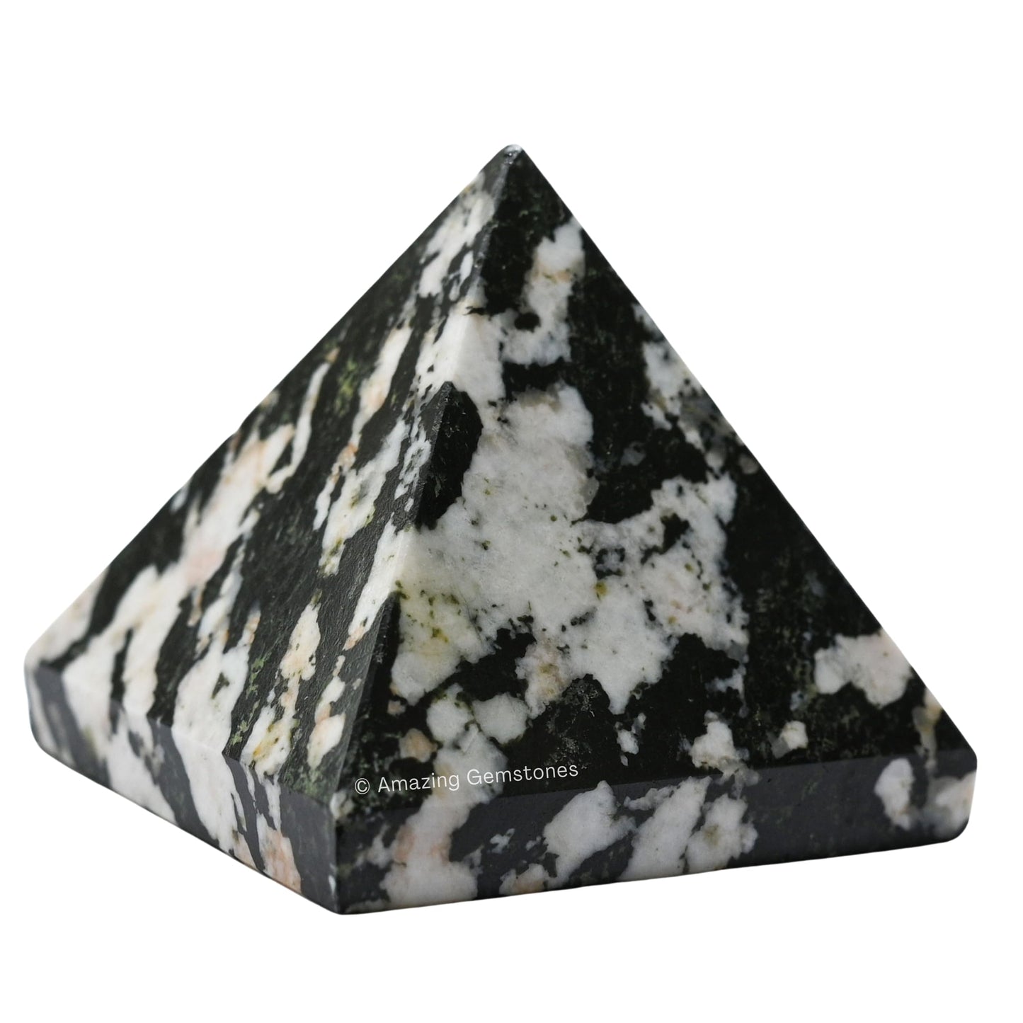 Amazing Gemstone Black and White Tourmaline Pyramid Crystal Healing Stones - 1" Great Pyramid Figurine of Natural Stone Pyramid for Meditation, Reiki, Chakra Balancing and Crystal Pyramids Grid