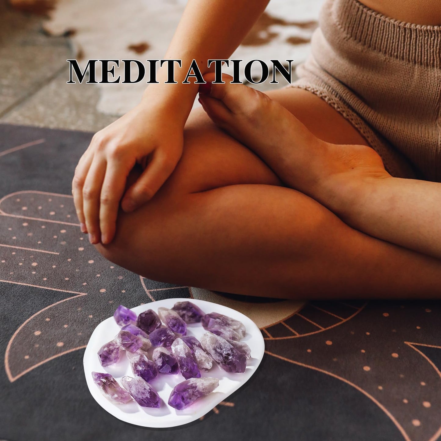 Apengshi 0.97 lb (440g) Natural Amethyst Crystal Points Irregular Rough Crystal Stone Raw Crystal Gemstones Bulk Chakra Stones Meditation Reiki Collect Handmade DIY