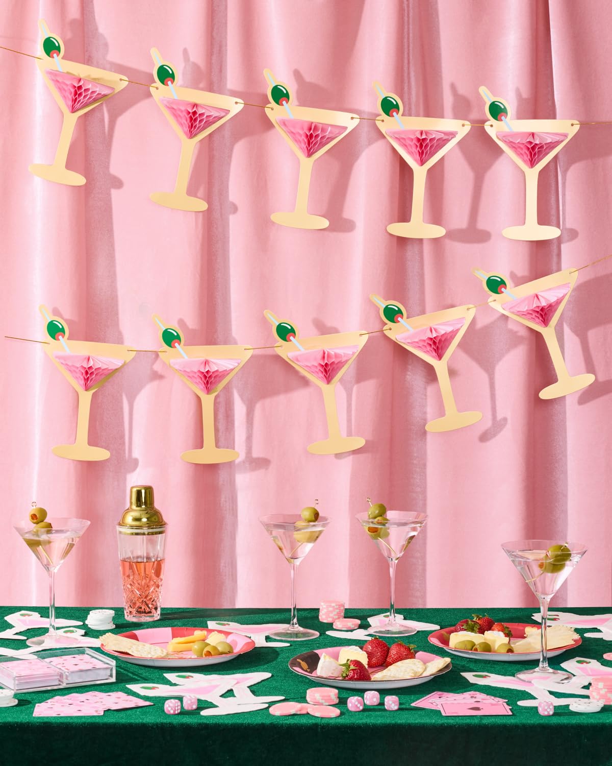 xo, Fetti Martini 3D Pop Up Gold Foil Banner - 5 Ft. | Bachelorette Decoration, Birthday Party Sign, Casino Decor, Girl Cocktail Backdrop, Vegas Photo Booth Background