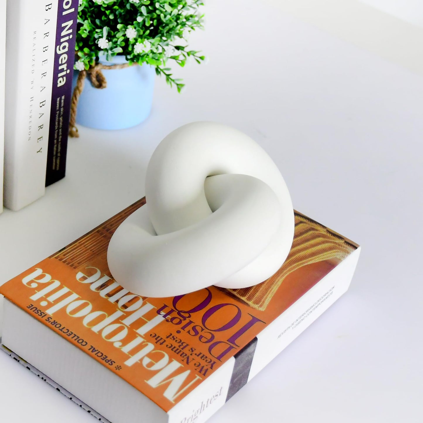 Wood Knot for Coffee Table Wood Link Chain Decor Shelf Decorations, Modern Farmhouse Bookshelf Decorative Objects