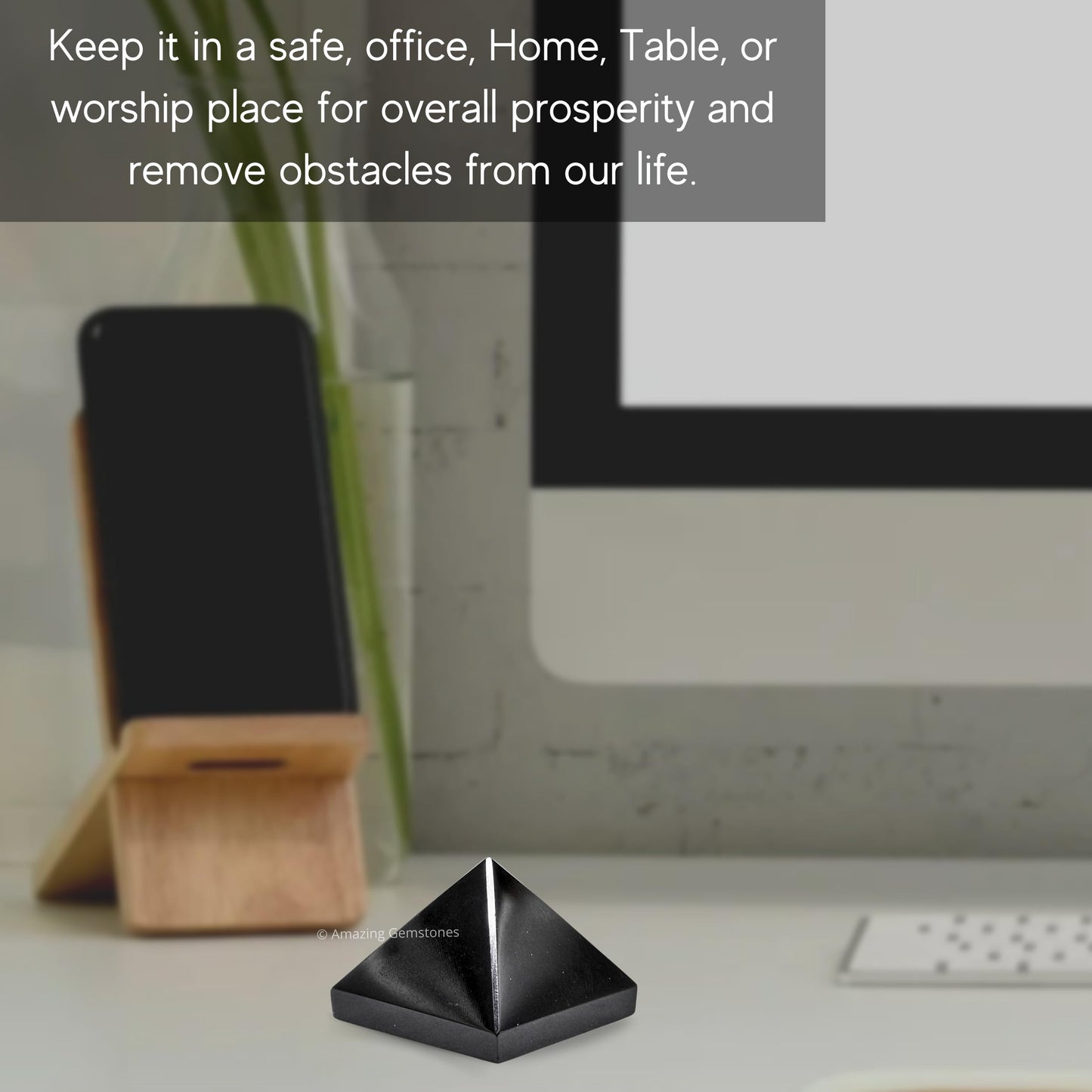 Amazing Gemstone Black Obsidian Pyramid Crystal Healing Stones - 1" Great Pyramid Figurine of Natural Stone Pyramid for Meditation, Reiki, Chakra Balancing and Crystal Pyramids Grid