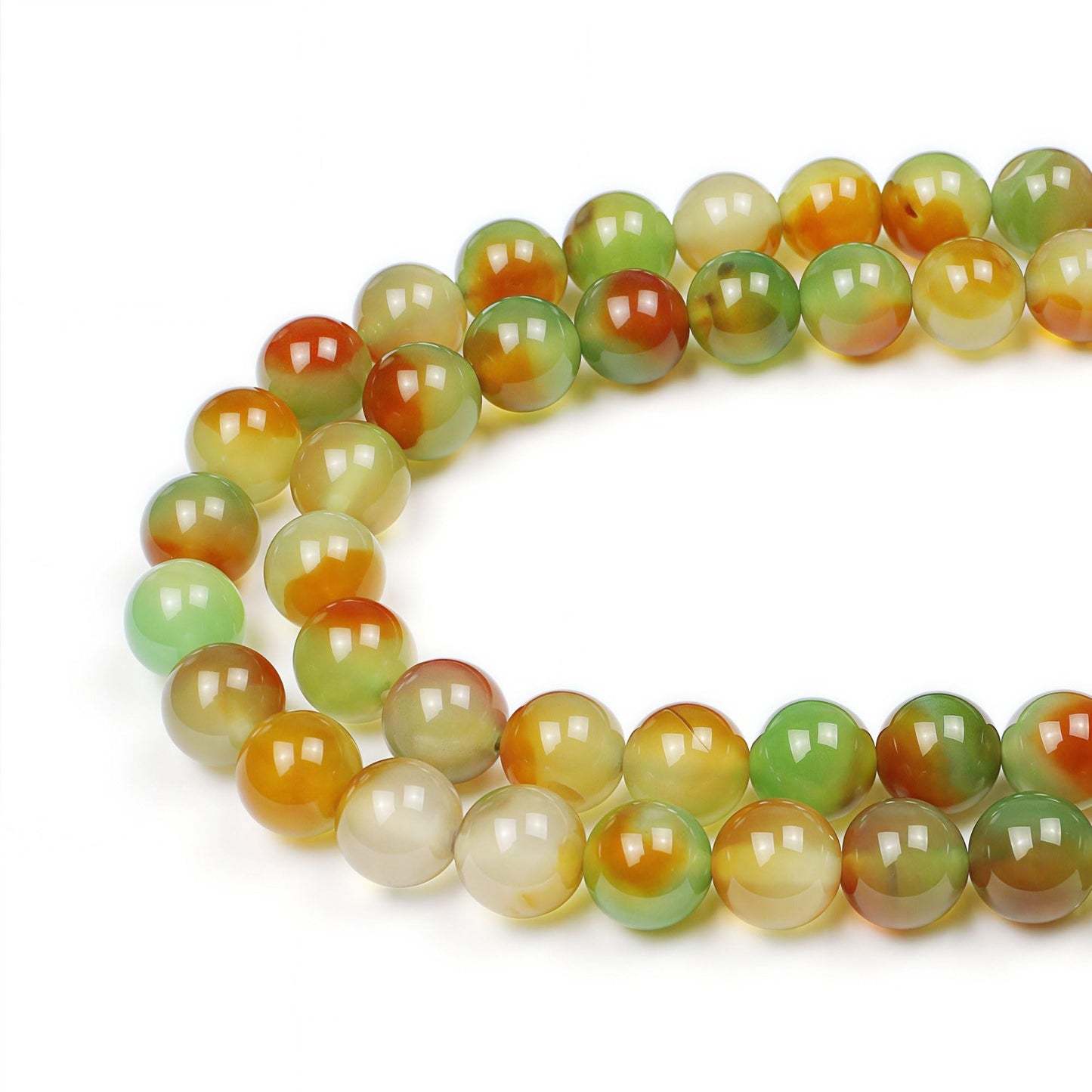 MJDCB Natural Peacock Agate Beads Red Green Agate Beads Round Stone Beads for DIY Necklace Bracelat Jewelry Making Strand 15" (6mm)