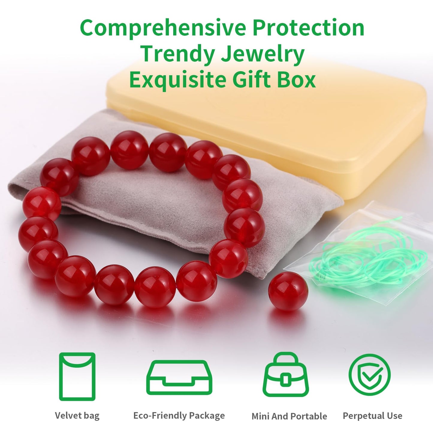 Handmade Natural Jade Beaded Bracelet for Women & Men – Genuine Green/White Jade Gemstone Stretch Bracelet – Lucky Energy Healing Jewelry Gift for Peace, Prosperity & Protection RB