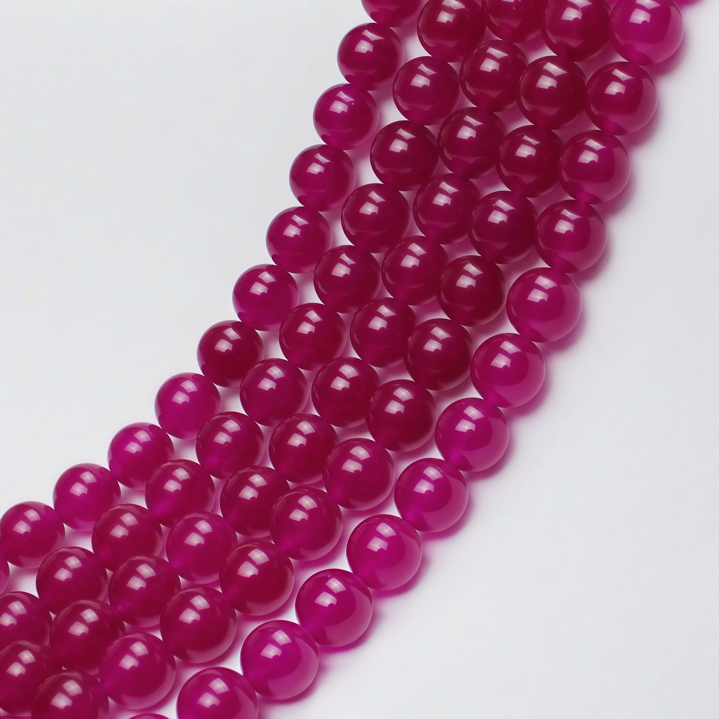 MJDCB Natural Rose Red Jade Round Loose Beads for Jewelry Making DIY Bracelet Necklac (6mm)
