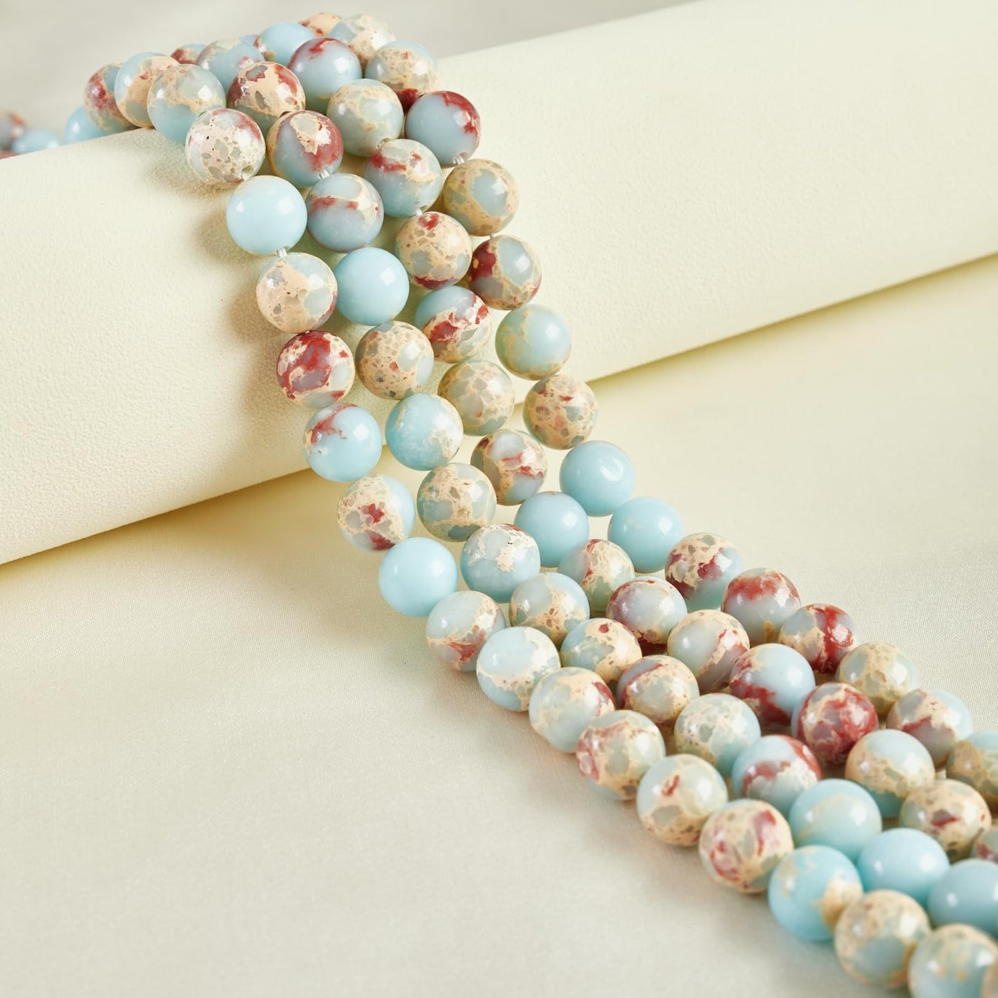 100pcs 8mm Snakeskin Imperial Beads Natural Gemstone Beads Round Loose Beads for Jewelry Making