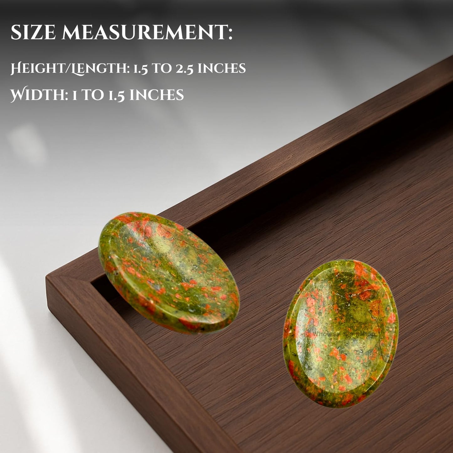 GEMSCITE Unakite Thumb Worry Stones Metaphysical Gemstone Crystal Healing Reiki Men Women Gift FENG Shui Positive Energy Love Wellness Palm Stones Wicca Powerful