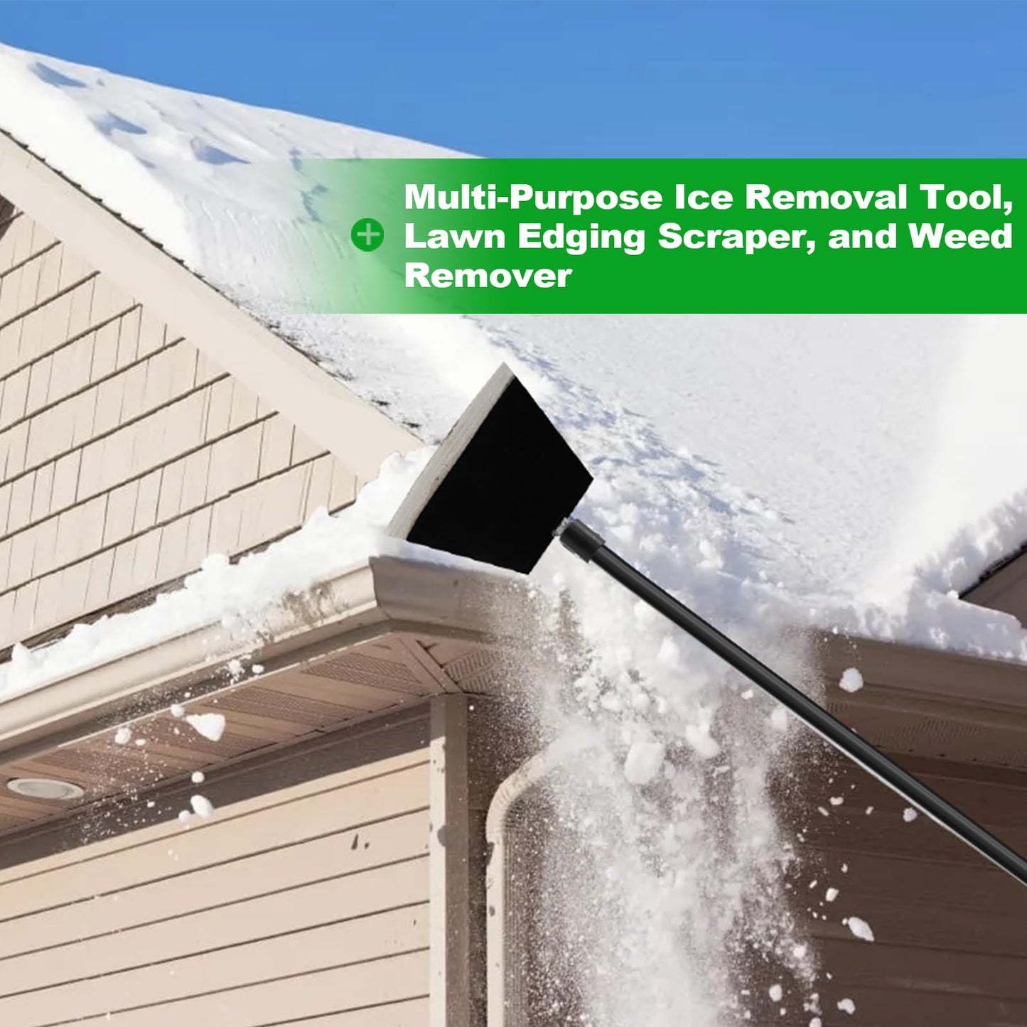 Smarkey Floor Scraper, Garden Scraper Shovel, Cleaning Remove Tool With 88in Long Handle,Sturdy Tile Scraper for Ice, Tiles, Ceiling, Concrete, Tape, Glue - Heavy Duty Sharp Blade (4mm Thickness)