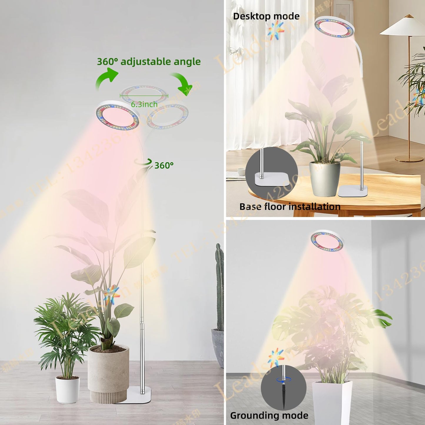 LCCYJYZY Full Spectrum LED Grow Light, 84 LEDs with 3 Color Modes, 67in Adjustable Gooseneck, 360° Rotating Head, Desktop Plant Light with Timer, 10 Brightness Levels, (Black)