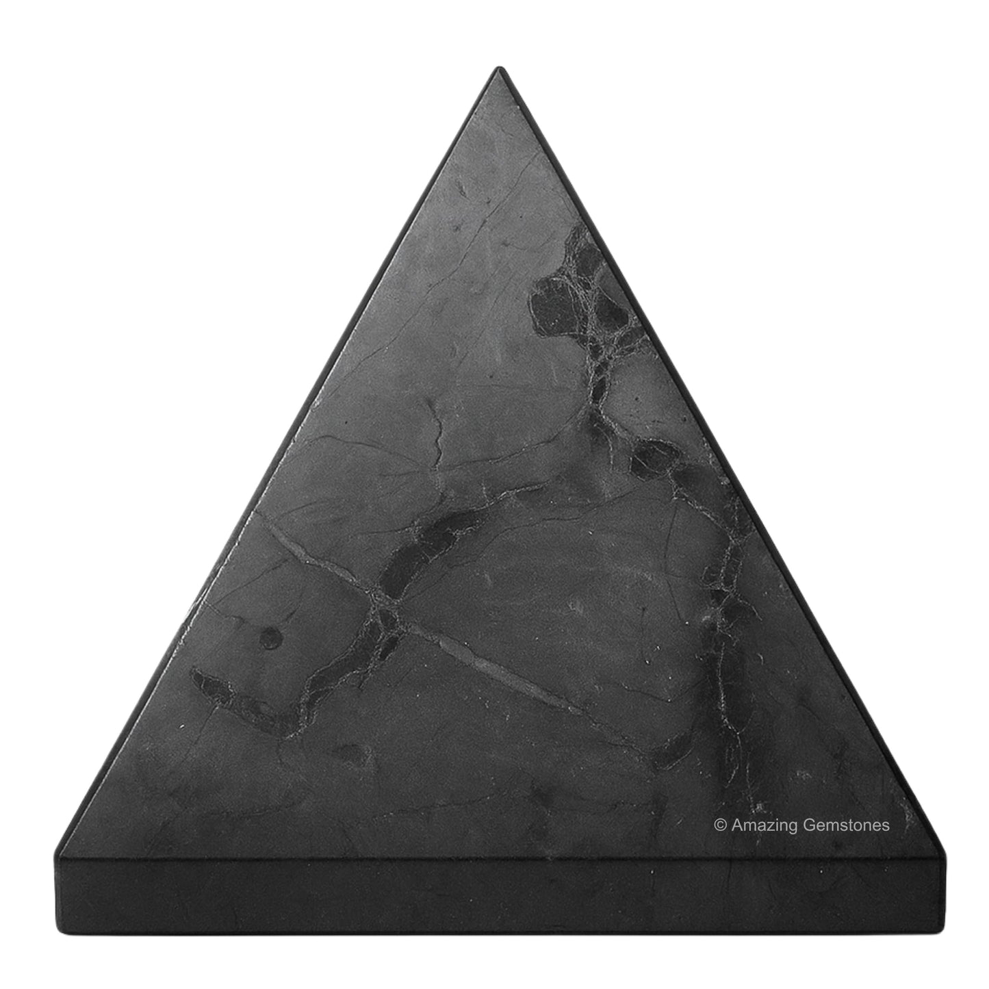 Amazing Gemstone Shungite Pyramid Crystal Healing Stones - 2" Great Pyramid Figurine of Natural Stone Pyramid for Meditation, Reiki, Chakra Balancing and Crystal Pyramids Grid