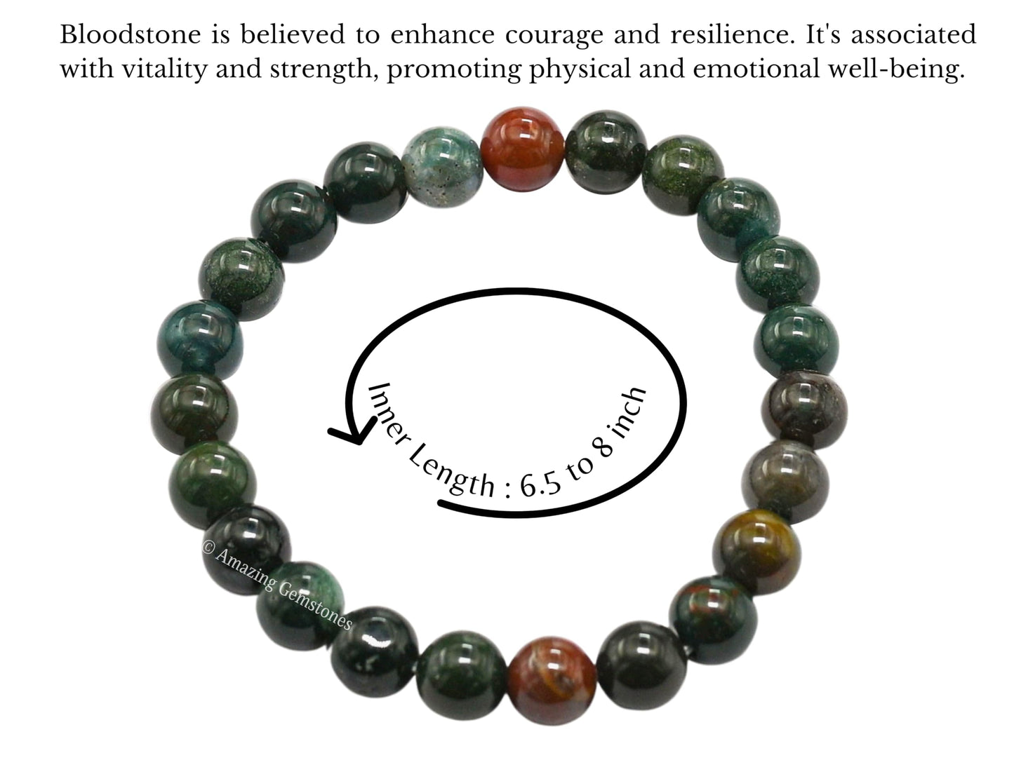 Amazing Gemstone Crystal Bracelet for Women Men's Gifts - Protection Healing Crystal Bracelet - 8mm Gemstone Beaded Stretchable Bracelet Pulseras Para Hombres Mujer Stocking Stuffers Mothers Day Gift (Bloodstone)