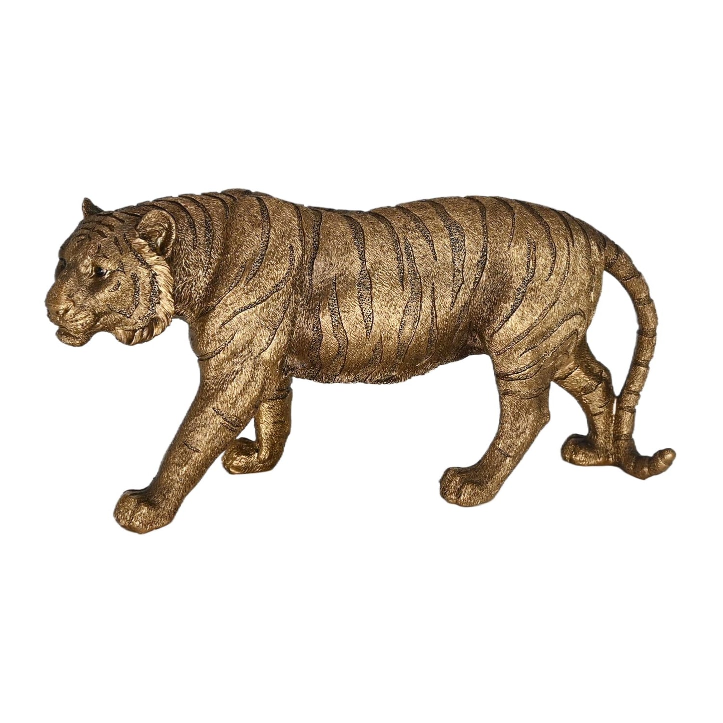 Juliahestia Lifelike Tiger Statue Large Animal Figurines Bronze Resin Decoration for Home Office Desk Shelf Stockholm Style Room Decor Unique Wild Animal Sculpture Gifts for Men