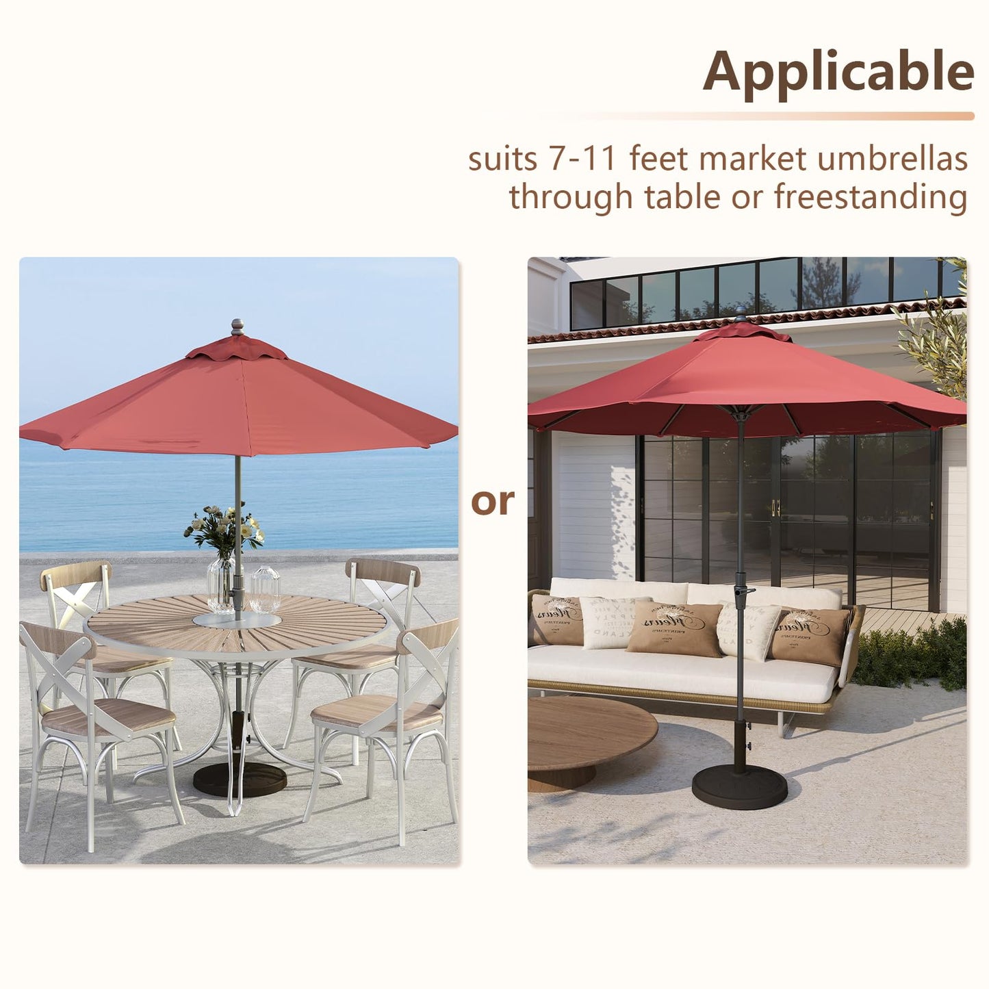 C-Hopetree 42 lb Heavy Duty Round Patio Base Stand for Outdoor Market Table Umbrella, Bronze