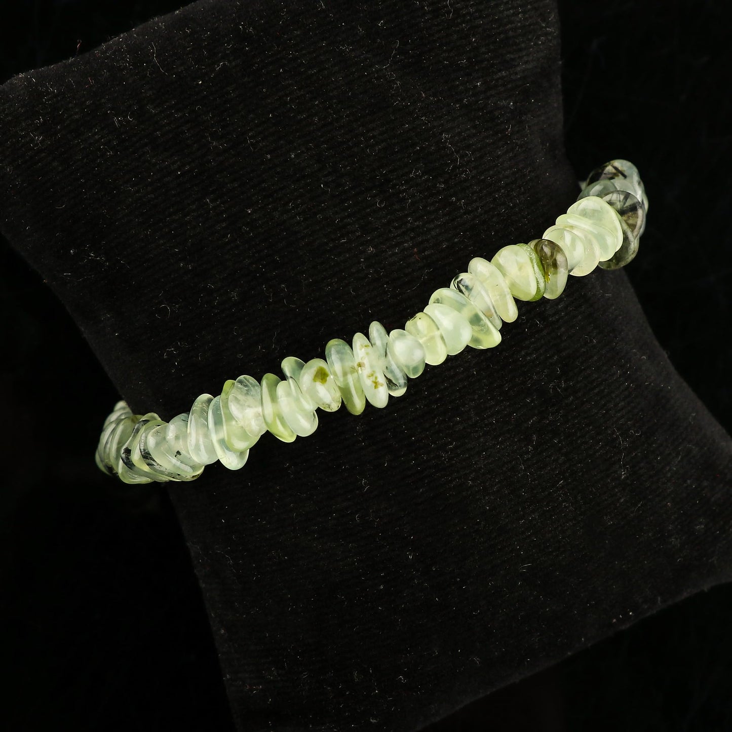 CRYSTALIS Natural Prehnite Plain Submarine Beads Adjustable Bracelet, High Grade Gemstones, Chakra Healing Stones, Gift Giving Jewelry, 925 Sterling Silver Womens Bracelet 8 inch