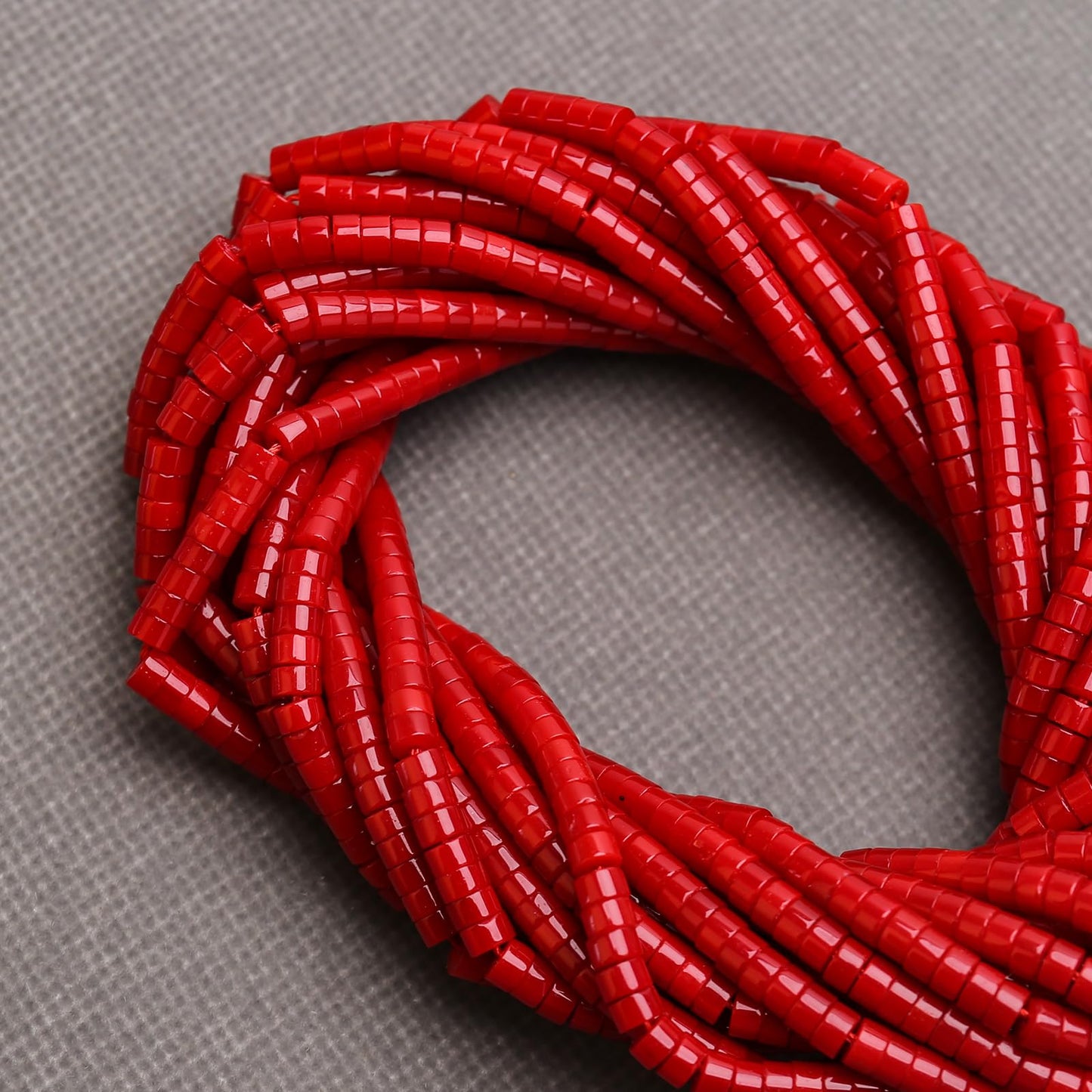 BONNY BOXX 150PCs Natural Red Coral Spacer Beads, Loose Semi Precious Flat Round Gemstone Heishi Disc Stone Beads for Beading Jewelry Making 4mm*2mm