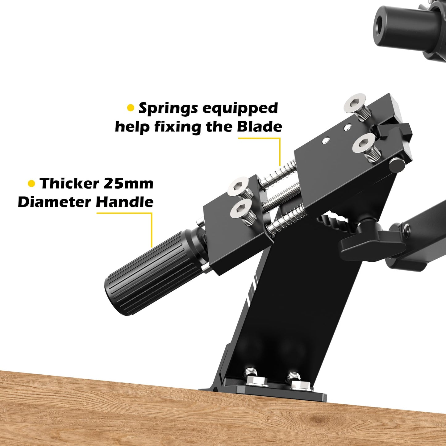 SporGain [Updated] Lawn Mower Blade Sharpener 15°-45° Adjustable Frame with Ball Bearing Manufacture Handle for Right & Left Hand Blades, Use with Angle Grinder, Black